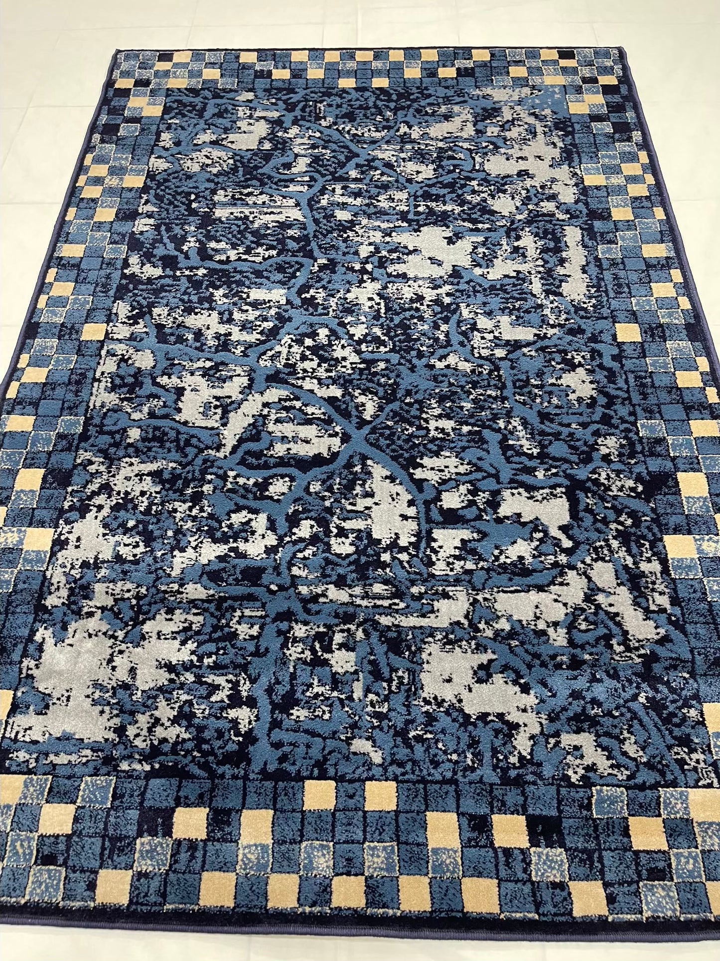 Modern polypropylene Rug,back woven(Article-1021-Blue)
Size : 5ft width  x 7.3ft length (150cm x 220cm)