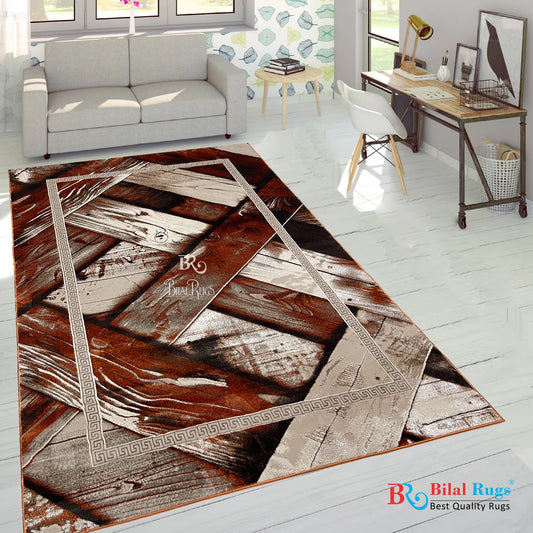 Turkish Top Quality Silk.(Article-1081-Rust ) Size: 6.6 ft width x 9.6 ft length (200cm x 290cm)