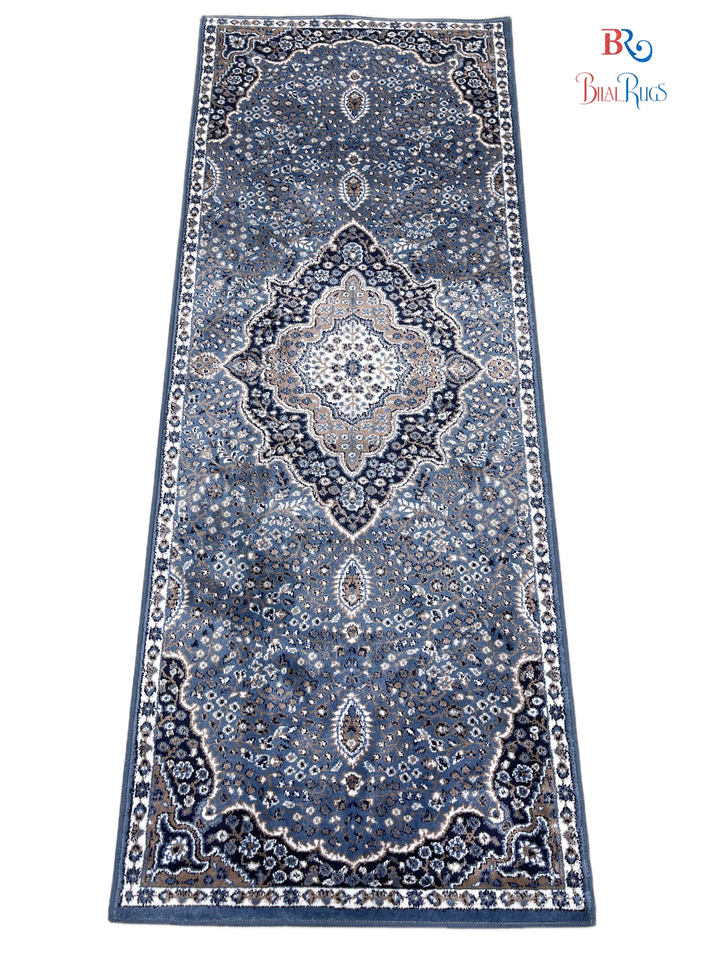 Blue Persian Polypropylene Woven Rug.
 Size : 2.6 ft width x 6.6 ft length
 (80 cm x 200cm)