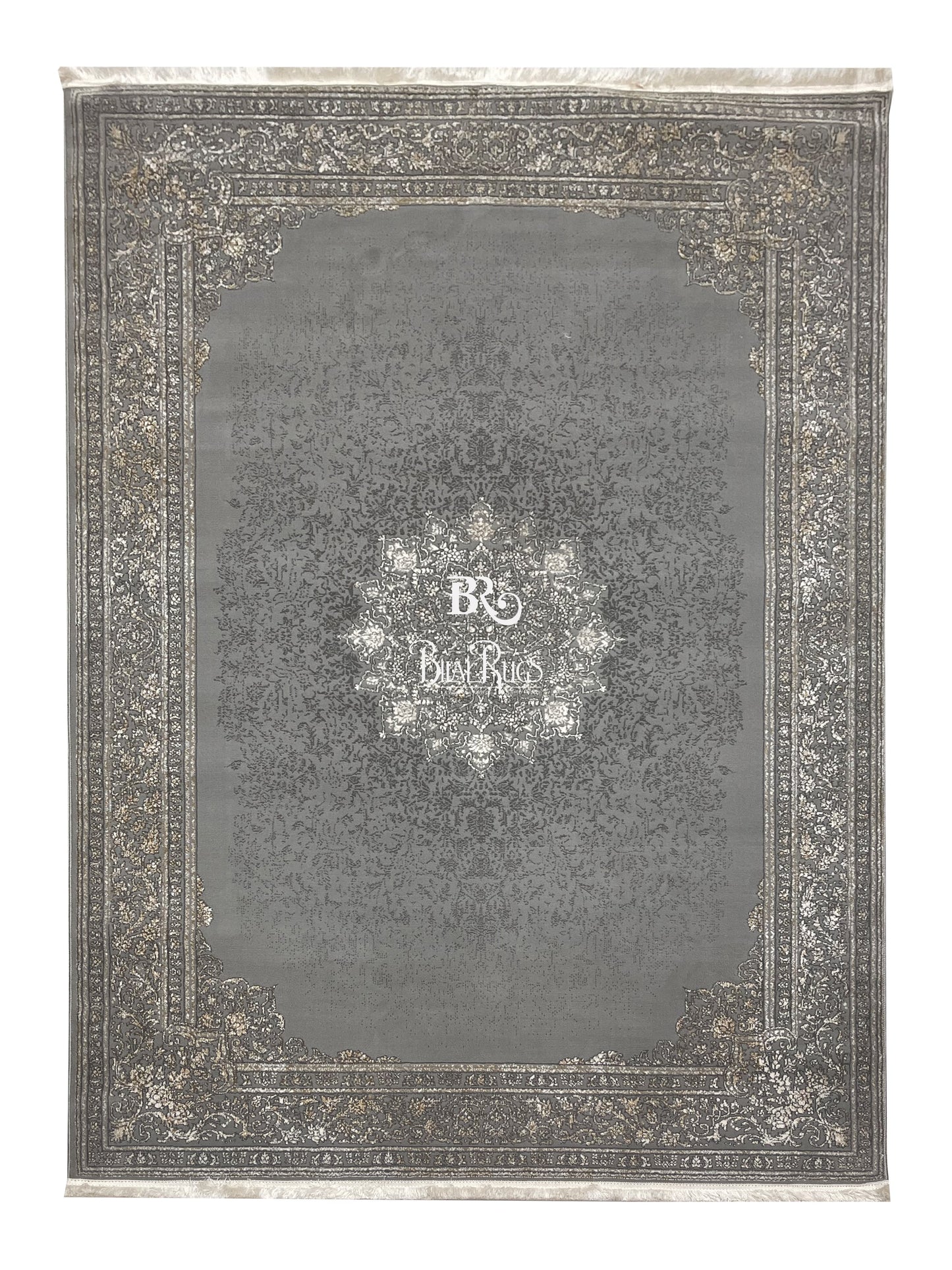 Irani Vintage Woven Rug.  Article -2077-Grey Size: 5 ft width x 7.3 ft length (150cm x 220cm)