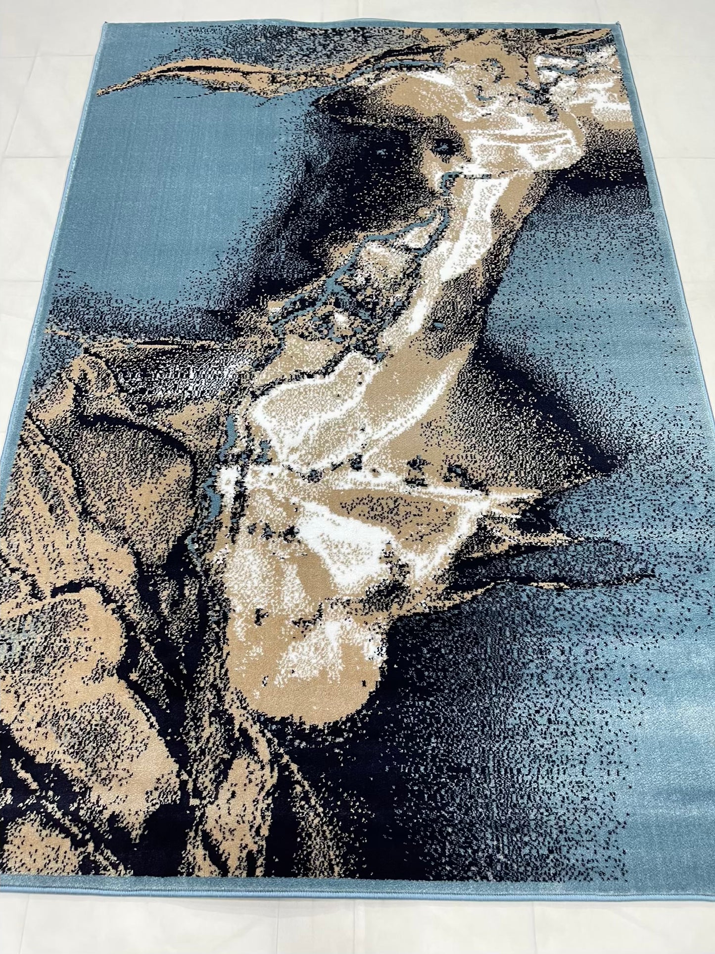 Modern polypropylene Rug,back woven(Article-349-Feroze)
Size : 5ft width  x 7.3ft length (150cm x 220cm)