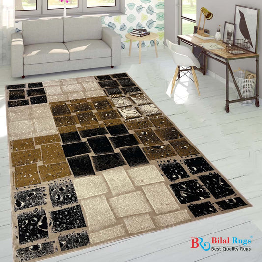 Modern polypropylene Rug,back woven(Article-146-Mink ,Black)
Size : 6ft width x 9.6 ft length ( 200 cm x 290cm)