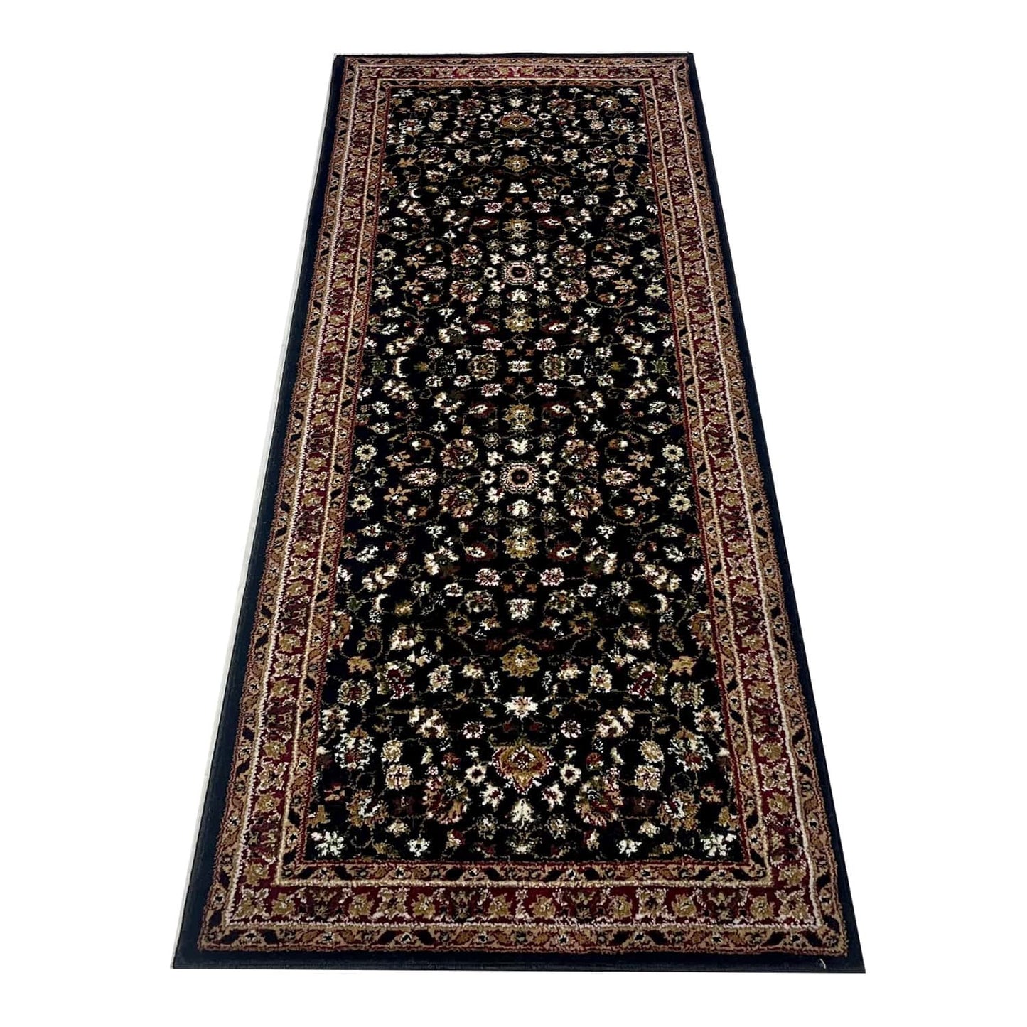 Black  Persian Polypropylene Woven Rug.
 Size : 2.6 ft width x 6.3 ft length
 (80 cm x 200cm)