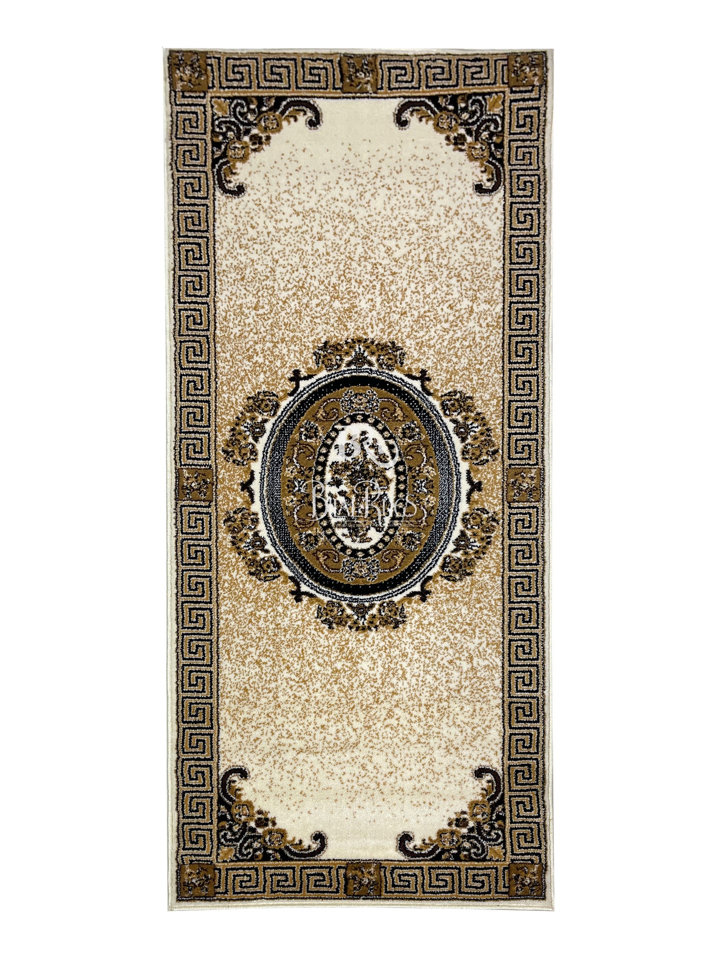 Off white Versace Polypropylene Woven Rug.  Size : 2.6 ft width x 6.6 ft length  (80 cm x 200cm)