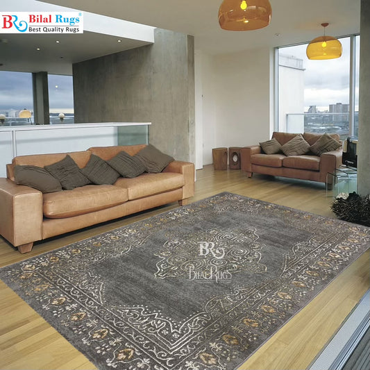 Irani viscose Rug , Woven Back
Article-301-Grey
Size : 3 ft width x 5 ft length (100 cm x 150cm)