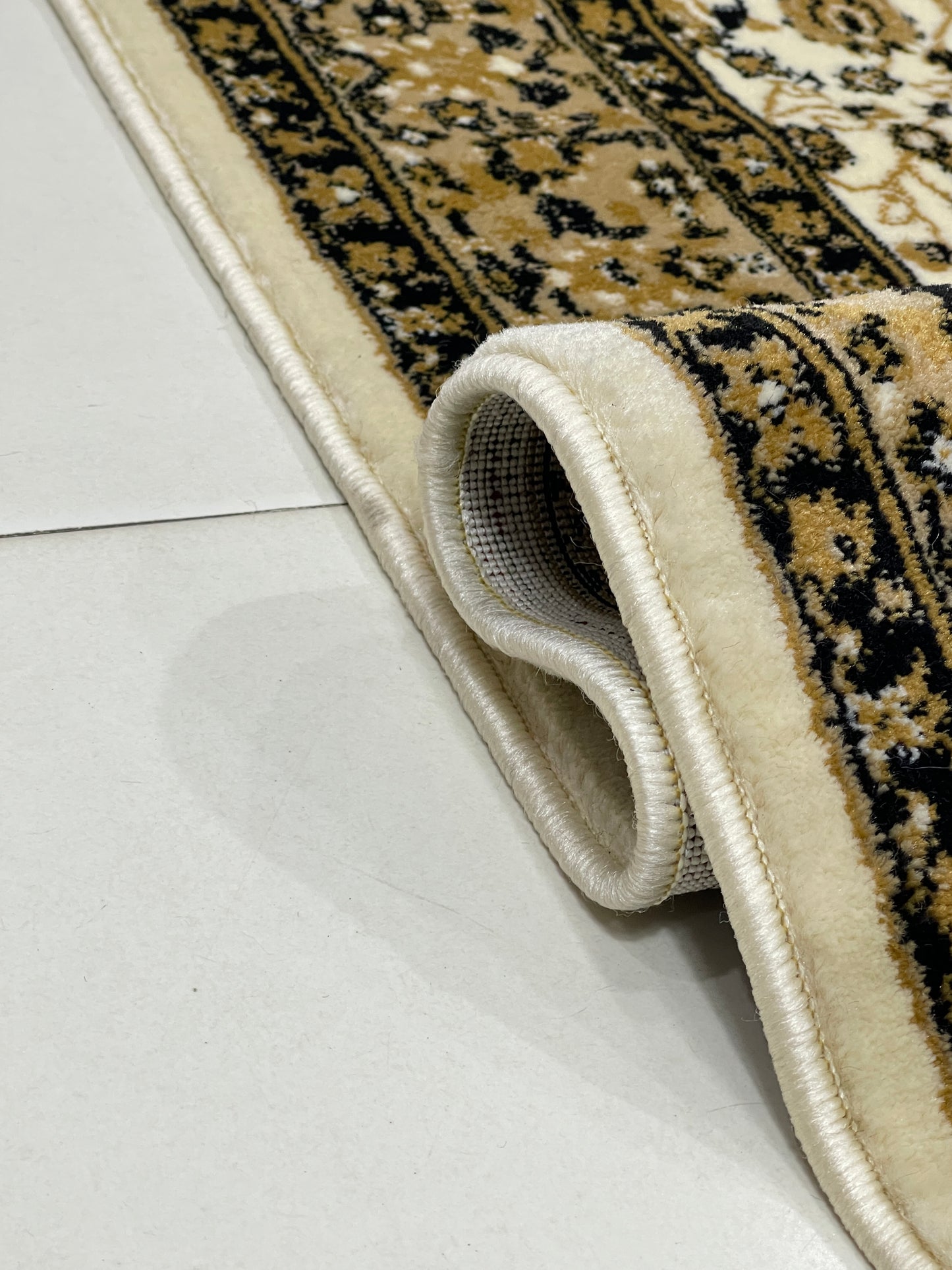 Persian polypropylene Rug,back woven(Article-140-Off white)