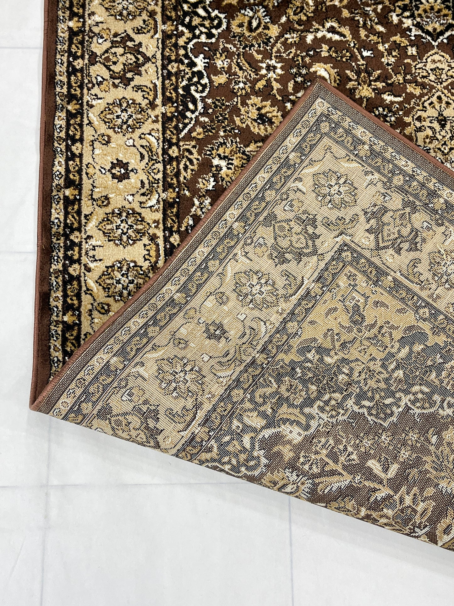Persian polypropylene Rug,back woven(Article-01-Brown )
