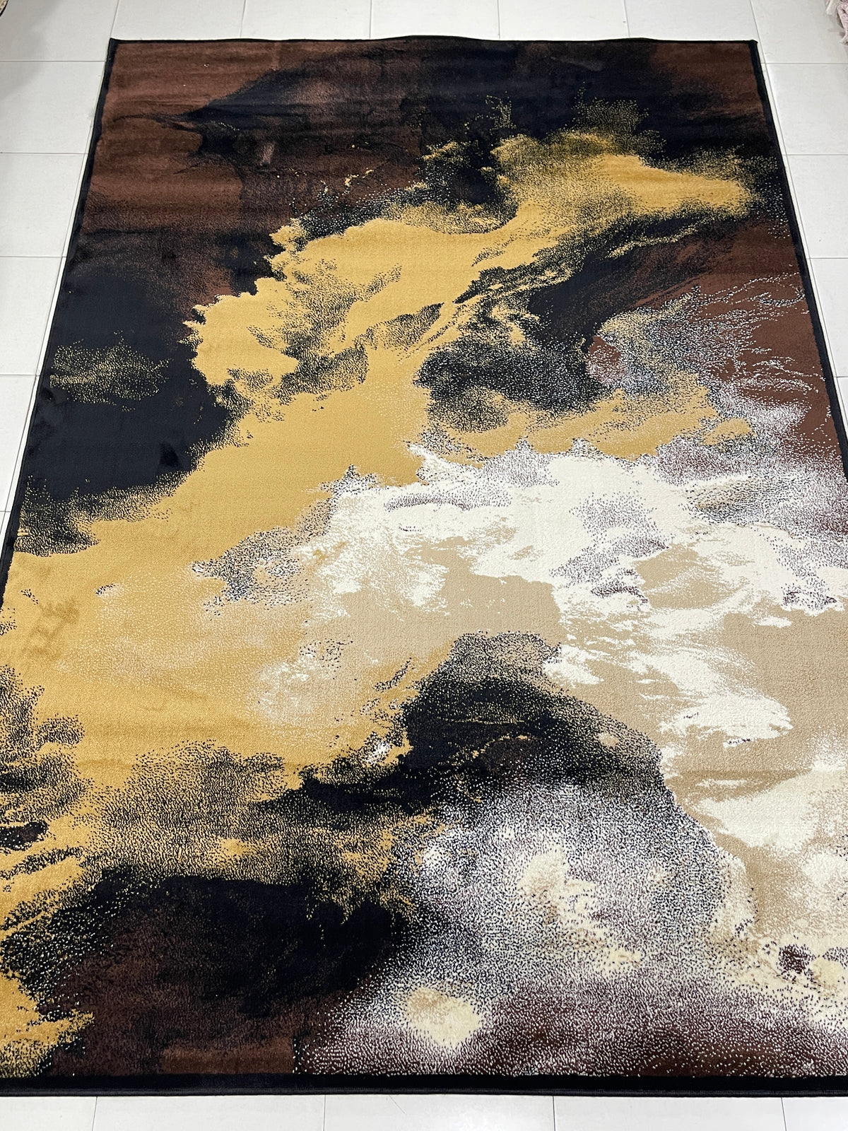Modern  Polypropylene Rug,back woven(Article-314-Black )