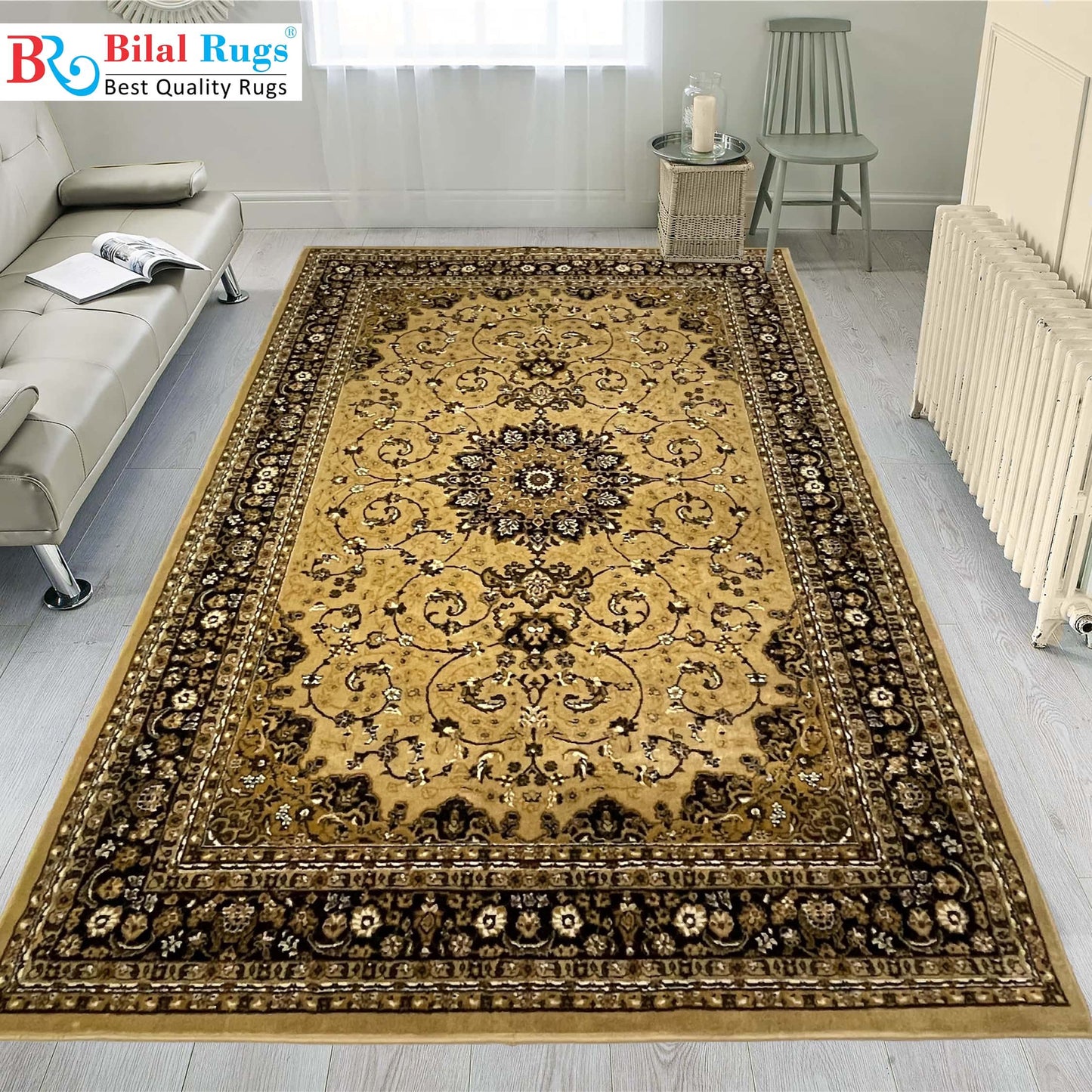 Persian polypropylene Rug,back woven(Article-19-Beige)