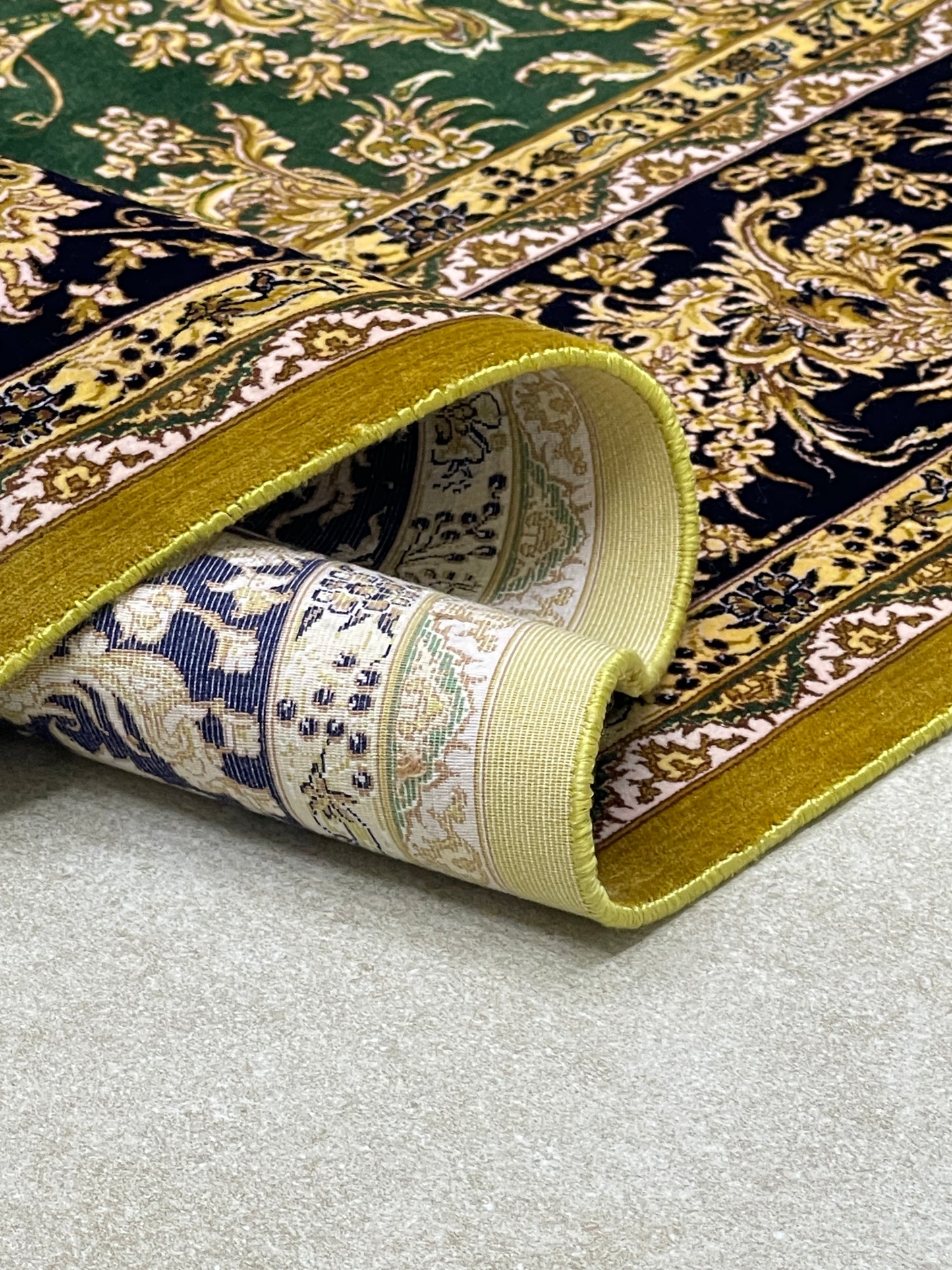 Premium Irani 1600 Reed Machine Made Rug - Yellow & Green with Cotton Back
Size : 5 ft width x 7.3 ft length (150cm x 225cm)