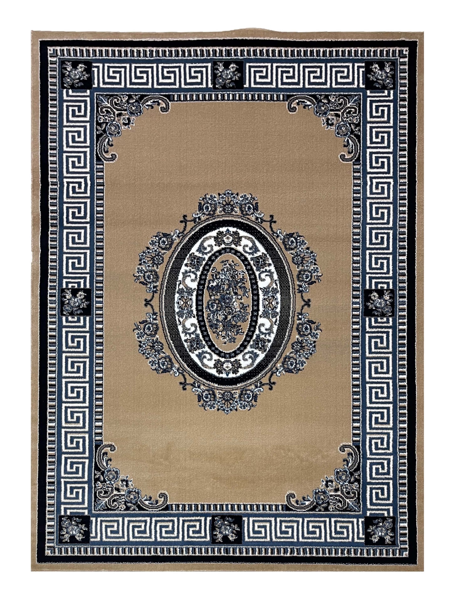 Versace polypropylene Rug,back woven(Article-75-Mink )