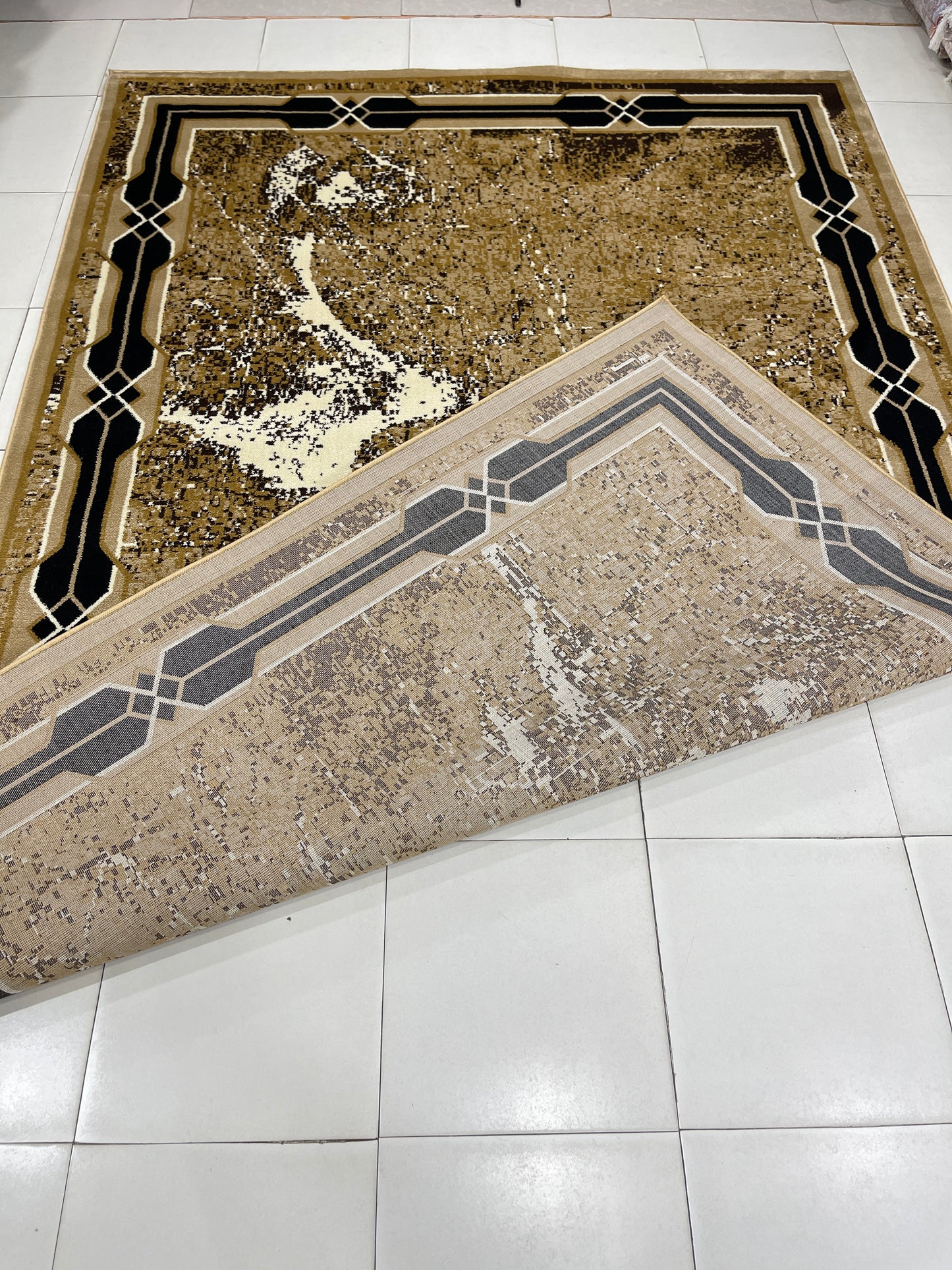 Modern polypropylene Rug,back woven(Article-556-Beige  )