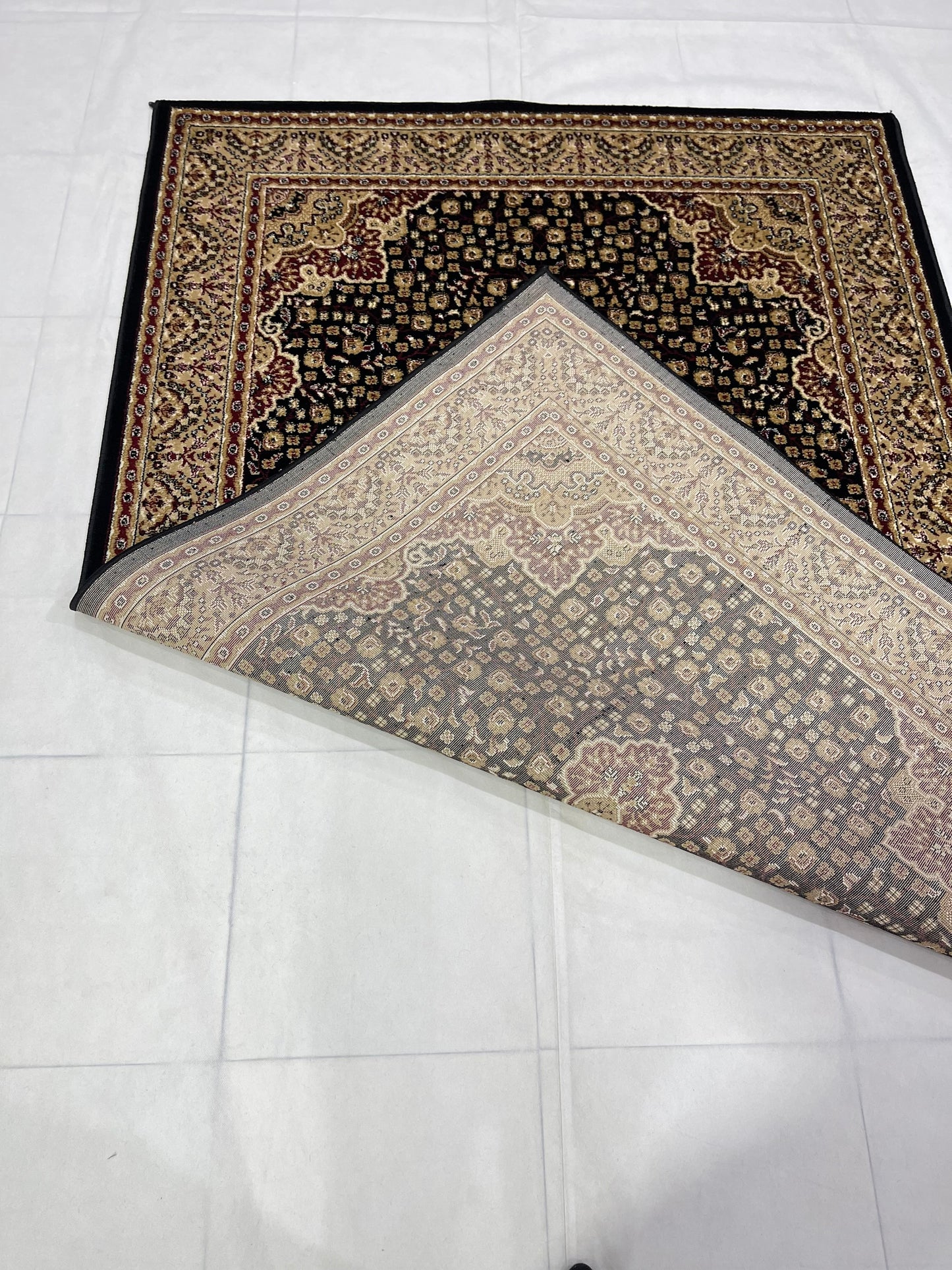 Persian polypropylene Rug,back woven(Article-04-Black)