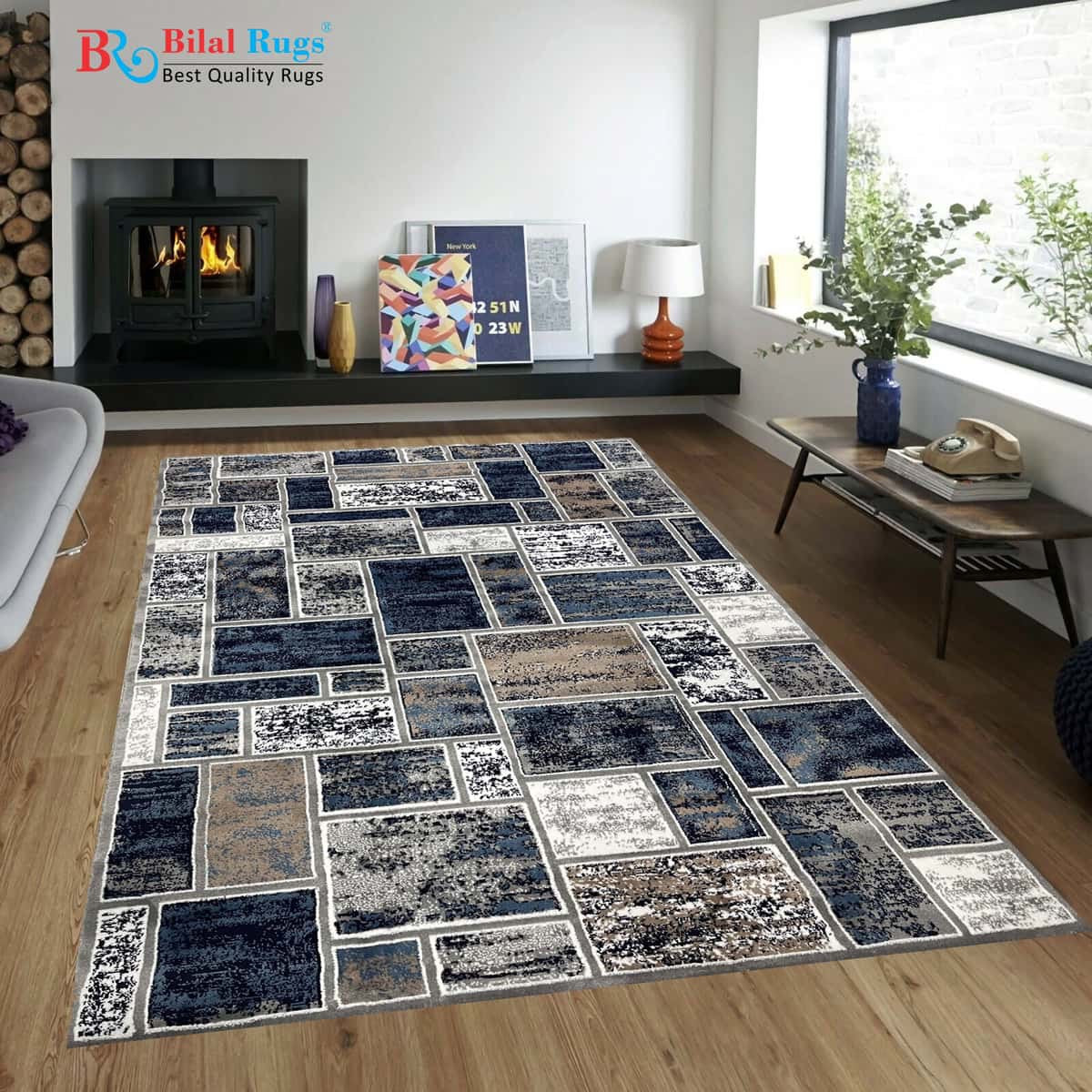 Modern polypropylene Rug,back woven(Article-670-Grey)
Size : 5ft width  x 7.3ft length (150cm x 220cm)