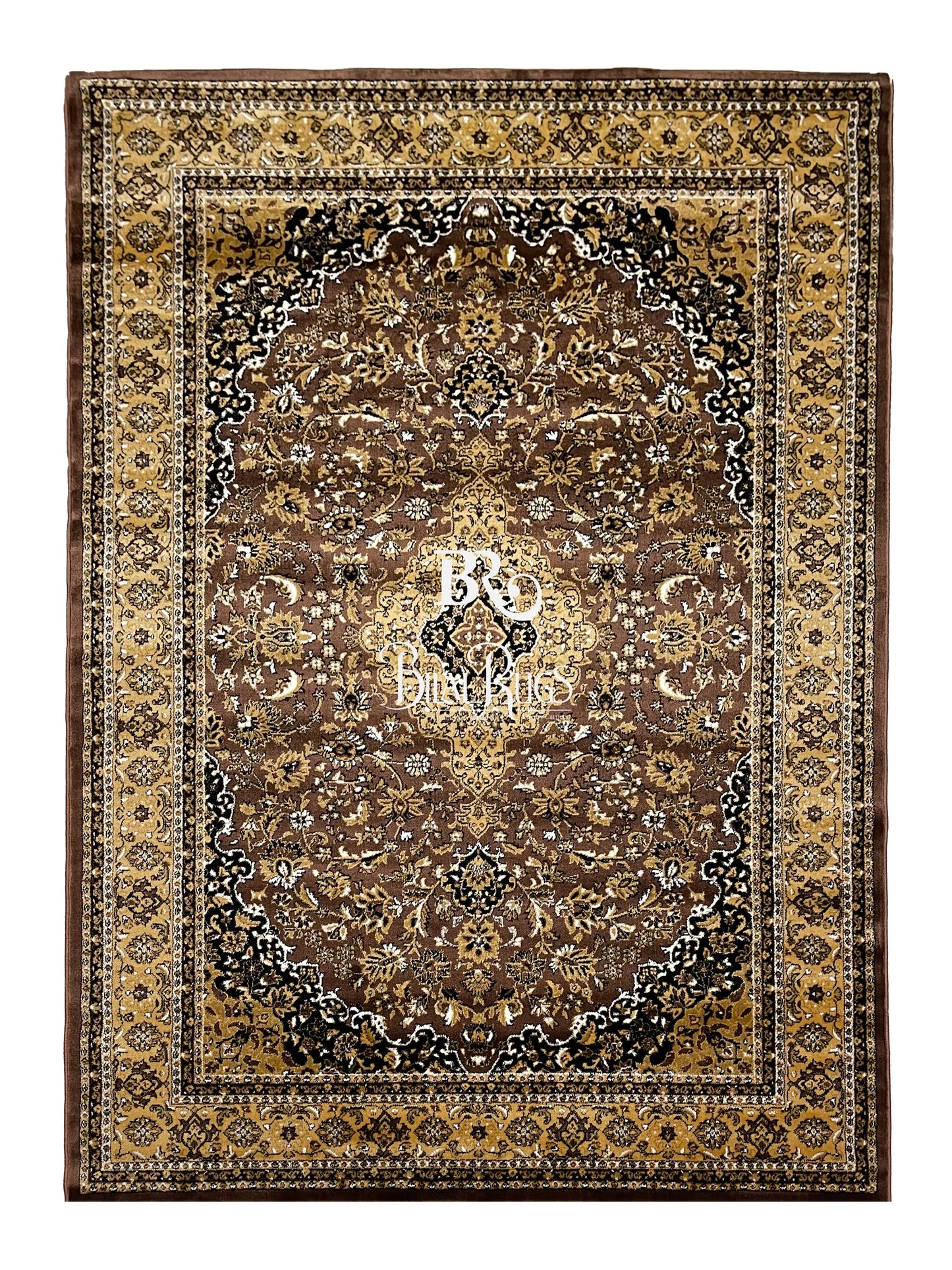 Persian  polypropylene Rug,back woven(Article-01-Brown)
Size : 6.6 ft width x 9.6 ft length (200cm x 290cm)