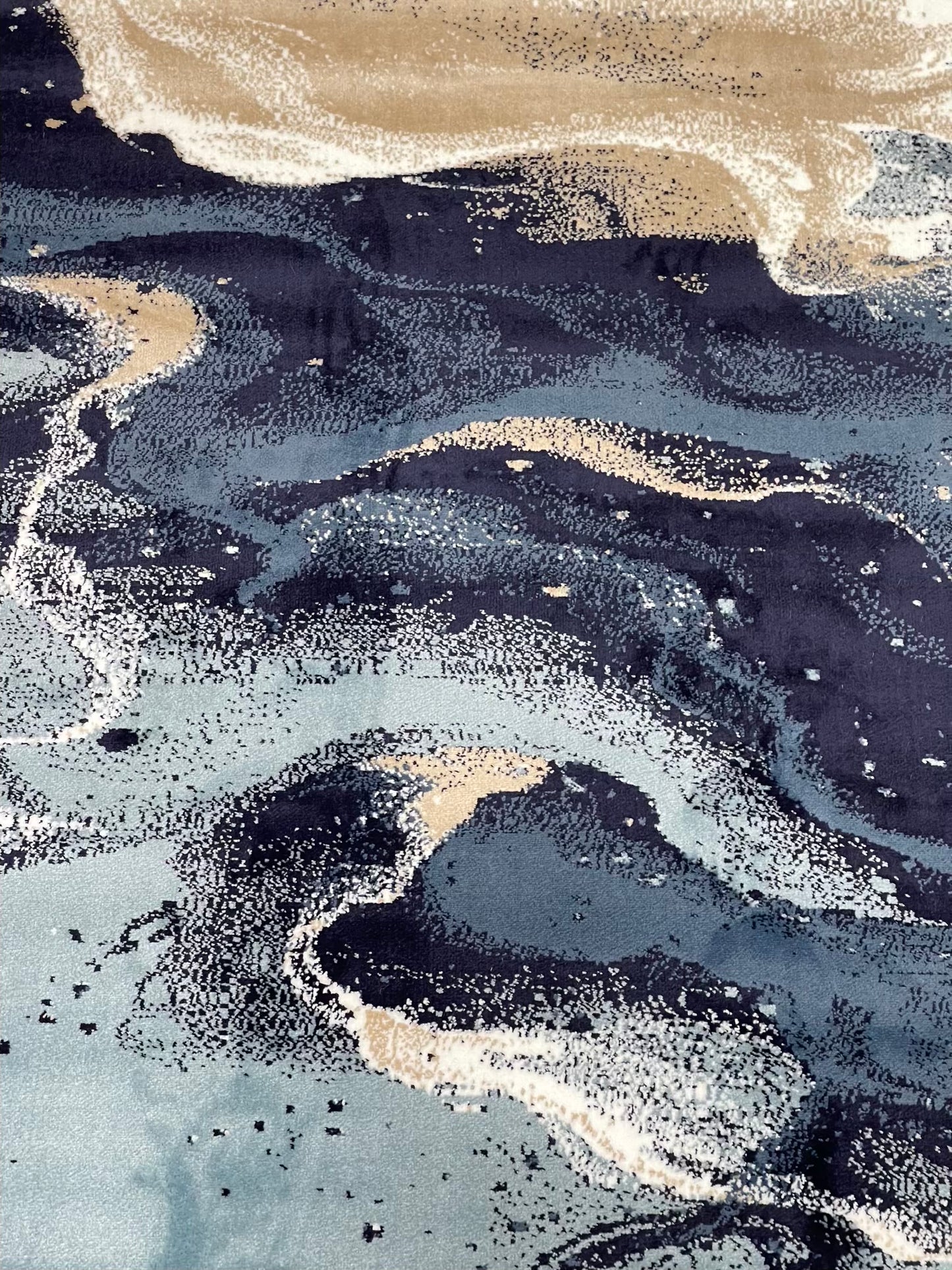 Modern polypropylene Rug,back woven(Article-6771-Feroze ) Size : 5ft width  x 7.3ft length (150cm x 220cm)