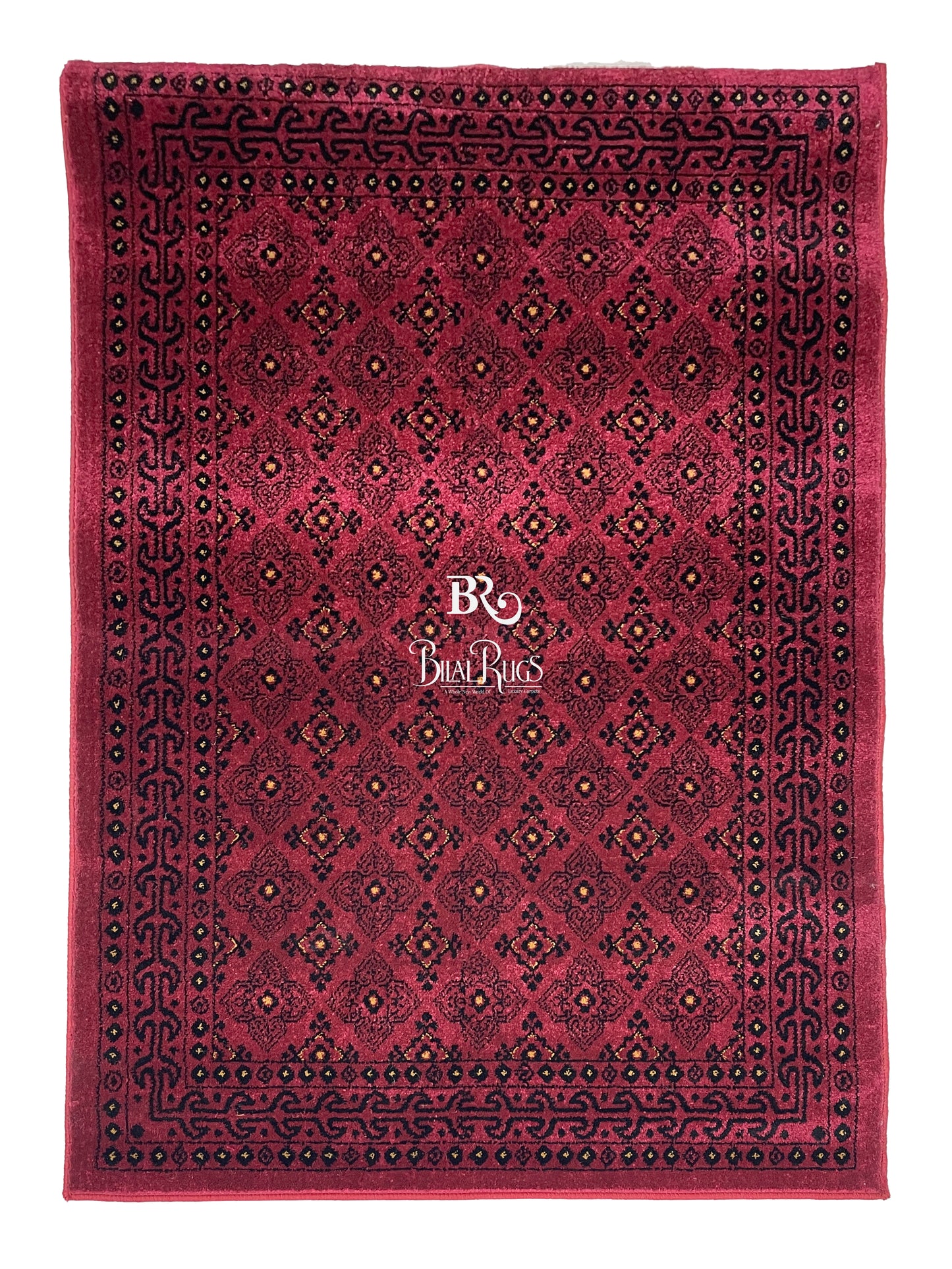 Persian Polypropylene Rug,Woven Back (Article-120-Red) Size : 3 ft width x 5 ft length (100cm x 150 cm)