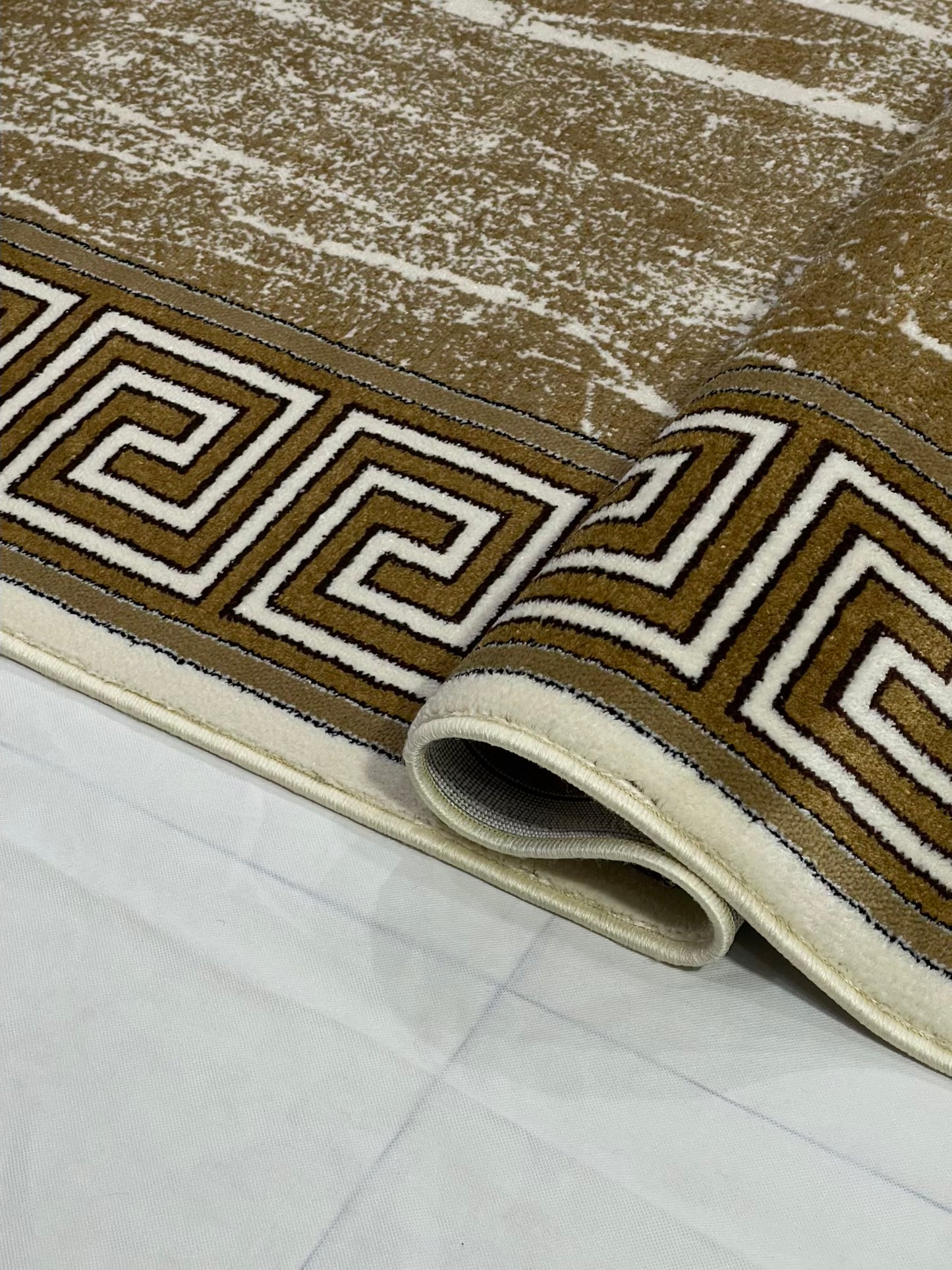 Versace polypropylene Rug,back woven(Article-77-Off white)