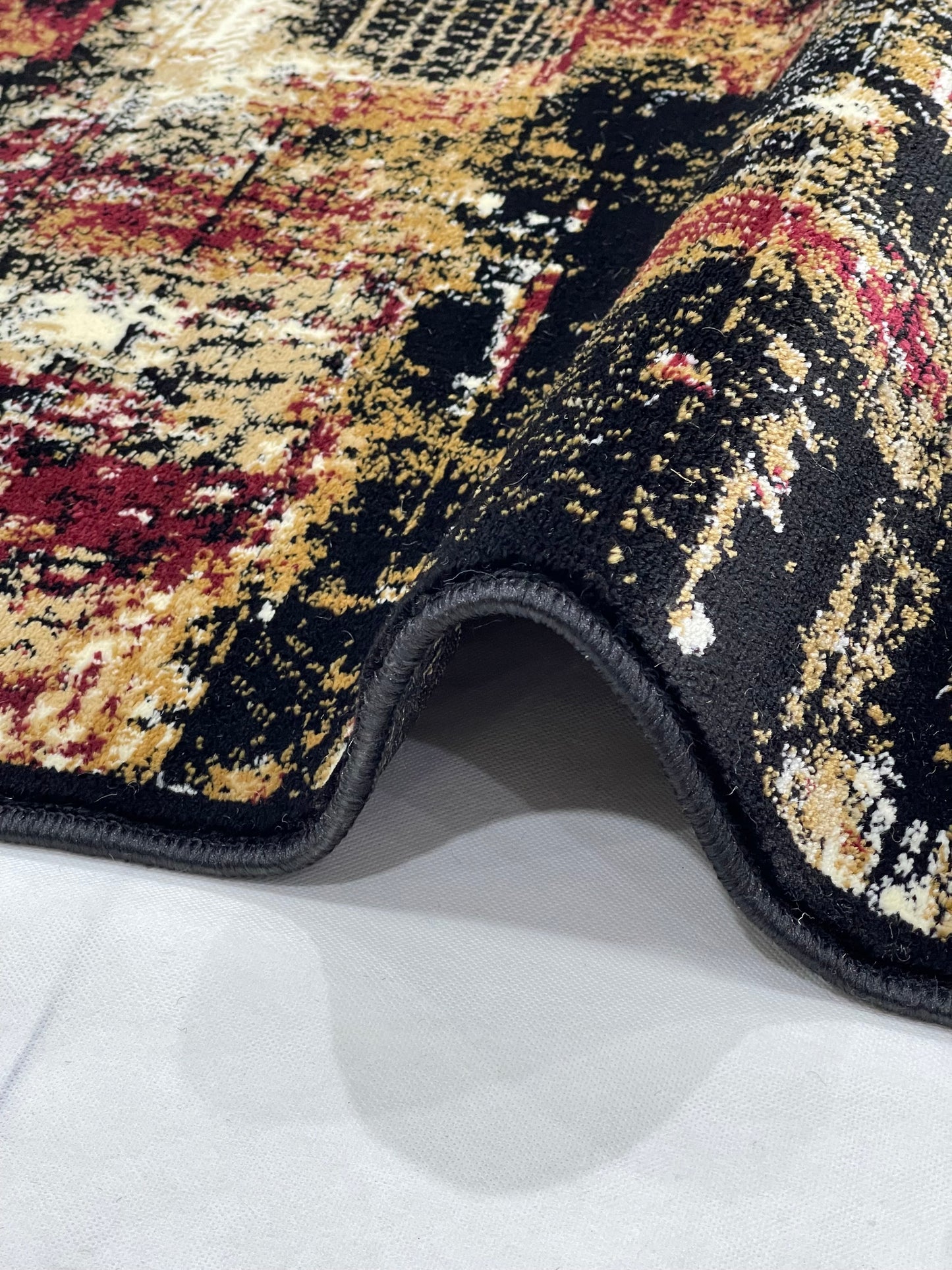 Modern Polypropylene Rug,Woven Back (Article-72-Black) Size : 3 ft width x 5 ft length (100cm x 150 cm)