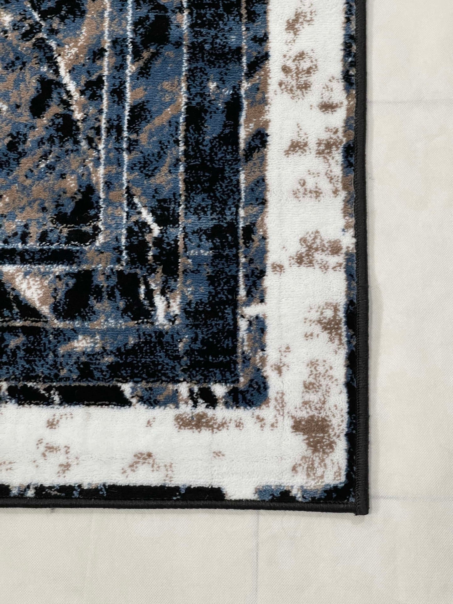 Modern polypropylene Rug,back woven(Article-655-Black,Blue,White)
Size : 5ft width  x 7.3ft length (150cm x 220cm)