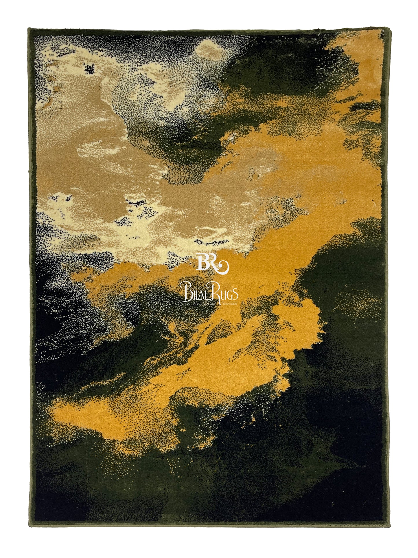 Modern  Polypropylene Rug,back woven(Article-612-Green)