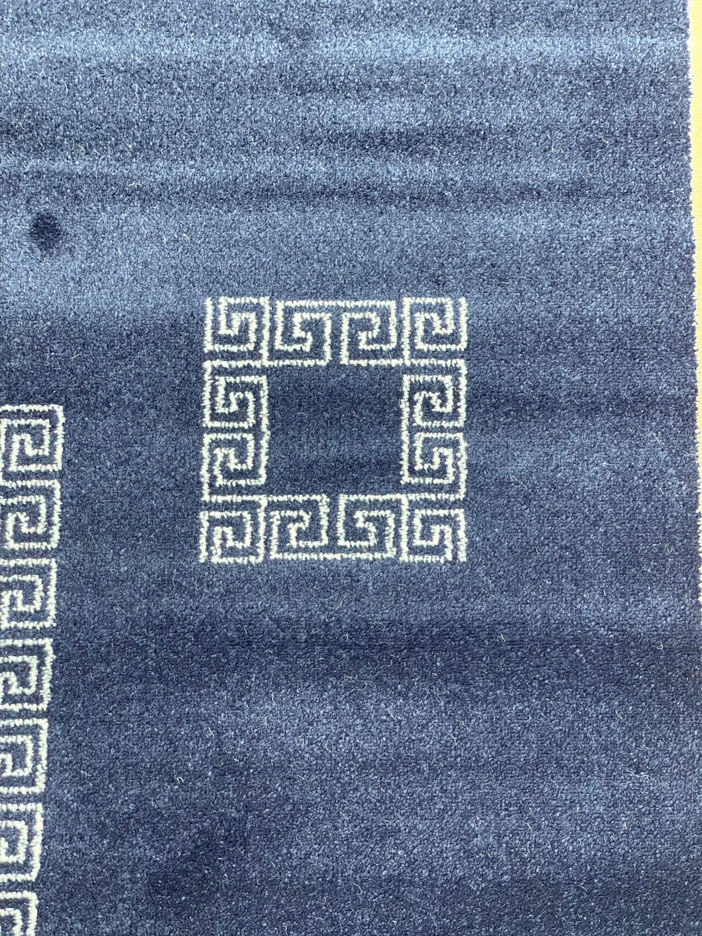 Blue Versace Polypropylene Woven Rug.  Size : 2.6 ft width x 6.6 ft length  (80 cm x 200cm)