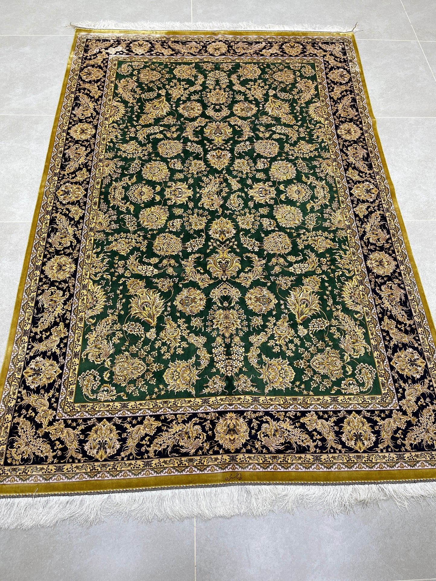 Premium Irani 1600 Reed Machine Made Rug - Yellow & Green with Cotton Back
Size : 5 ft width x 7.3 ft length (150cm x 225cm)