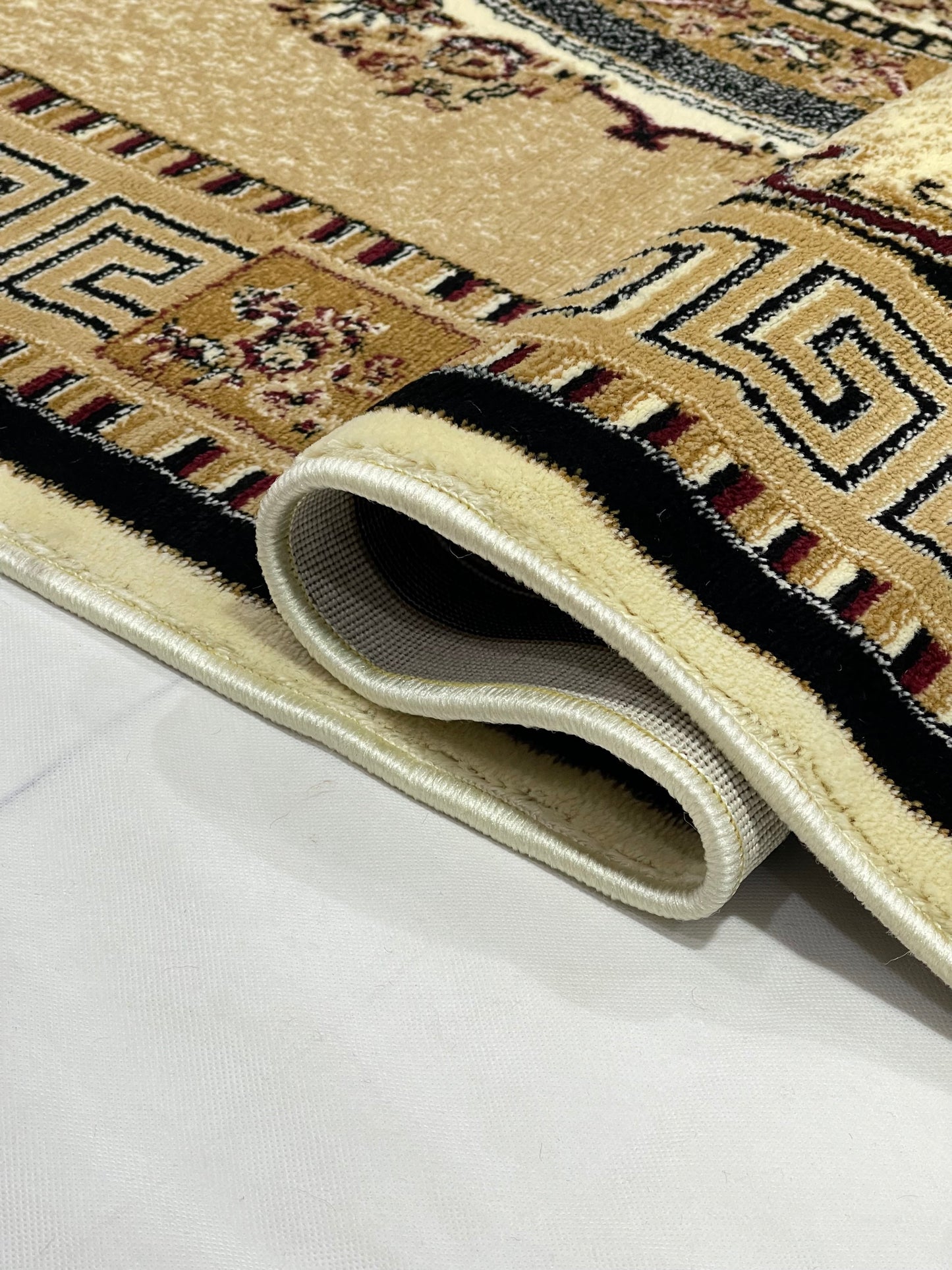 Versace Polypropylene Rug,back woven(Article-75-Off white)