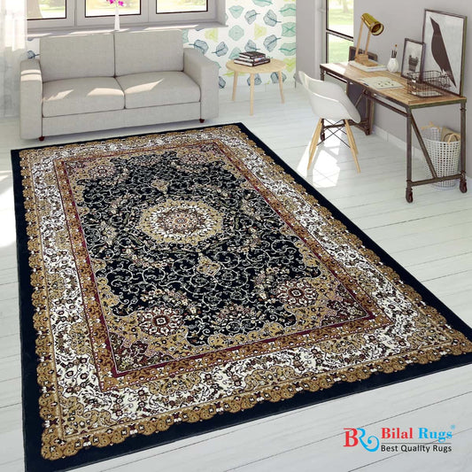 Persian Polypropylene Rug,back woven(Article-56-Black)