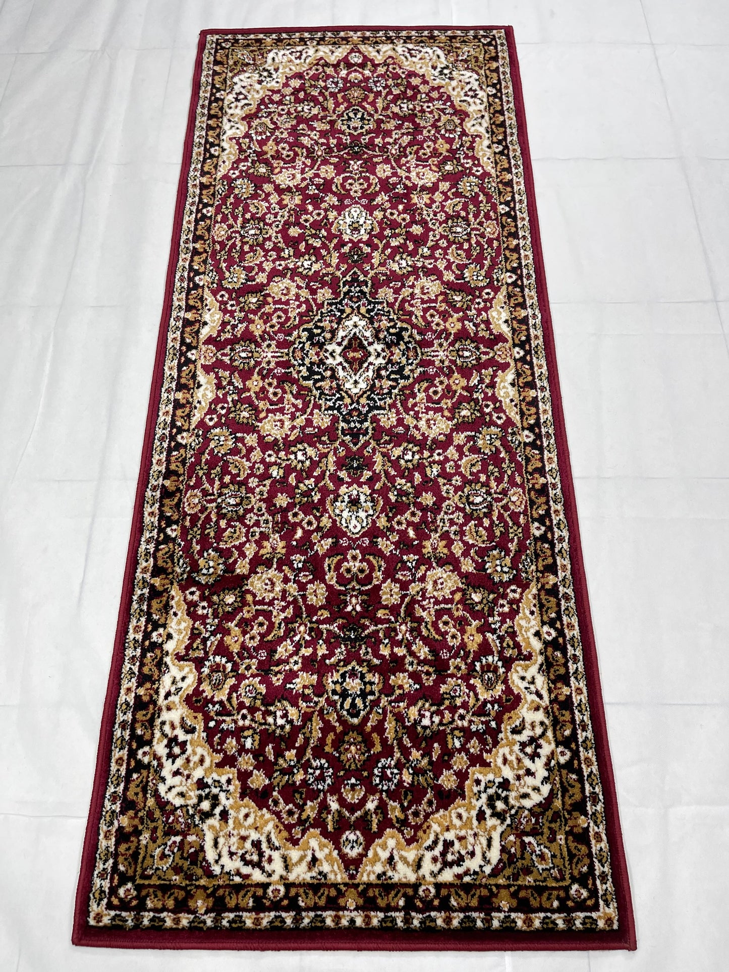 Red Persian Polypropylene Woven Rug.
 Size : 2.6 ft width x 6.6 ft length
 (80 cm x 200cm)