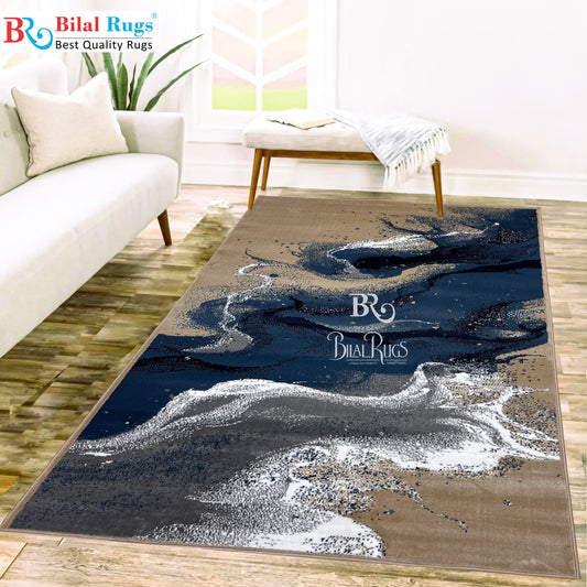 Modern polypropylene Rug,back woven(Article-6772-Mink ) Size : 5ft width  x 7.3ft length (150cm x 220cm)