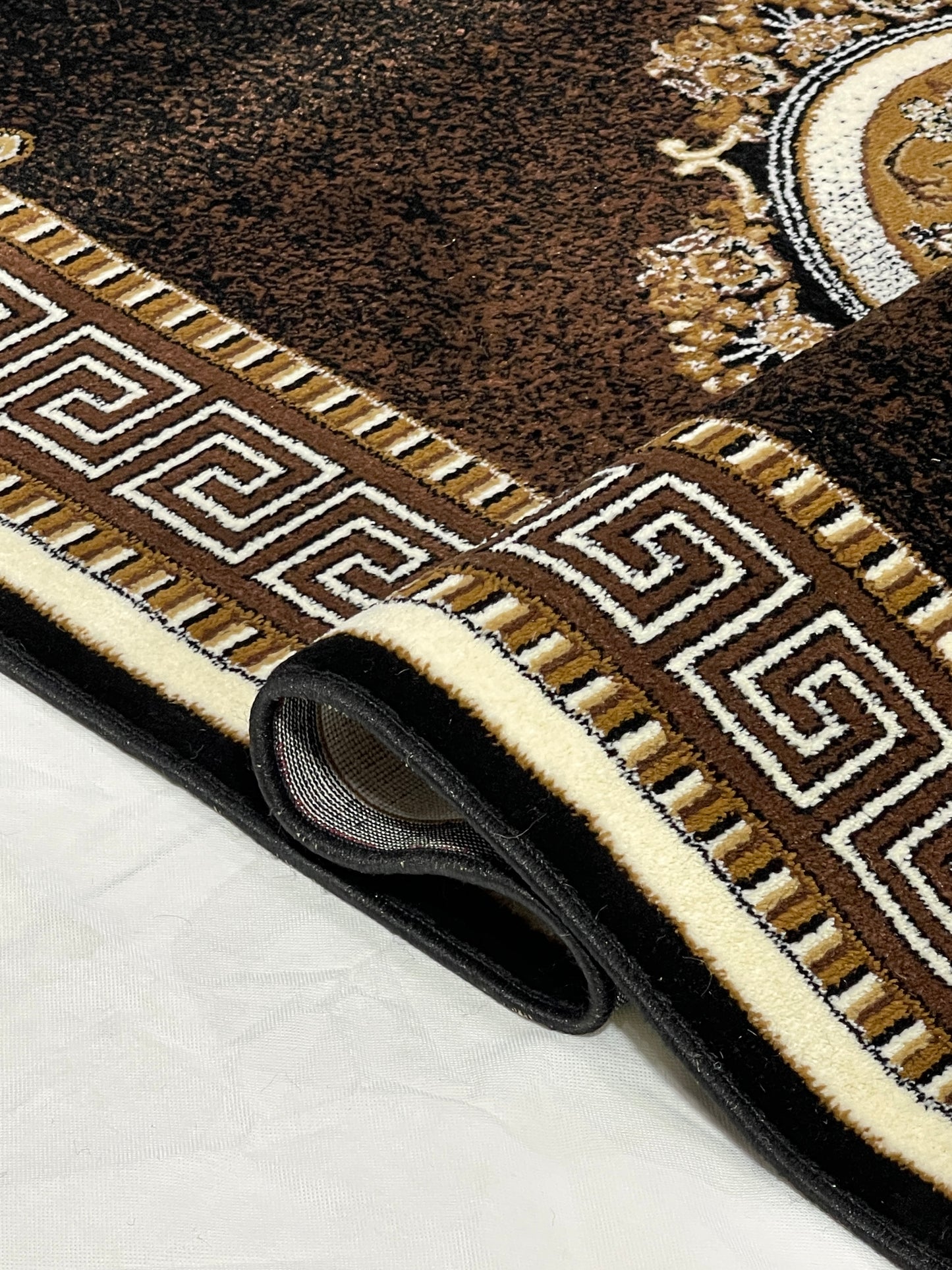 Versace Polypropylene Rug,back woven(Article-75-Black)