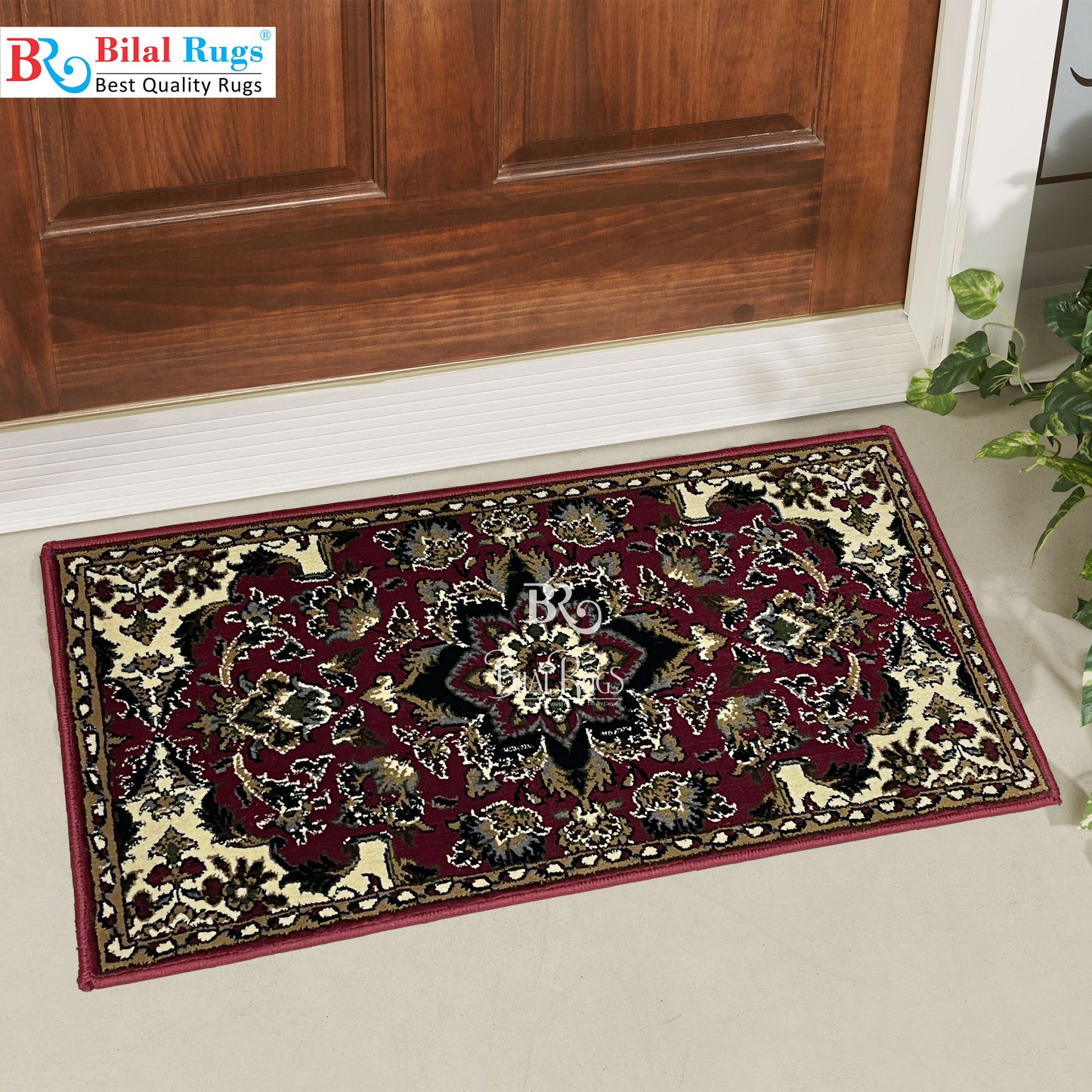 Red Polypropylene Woven Mat.
Size : 40 cm width x 75 cm length