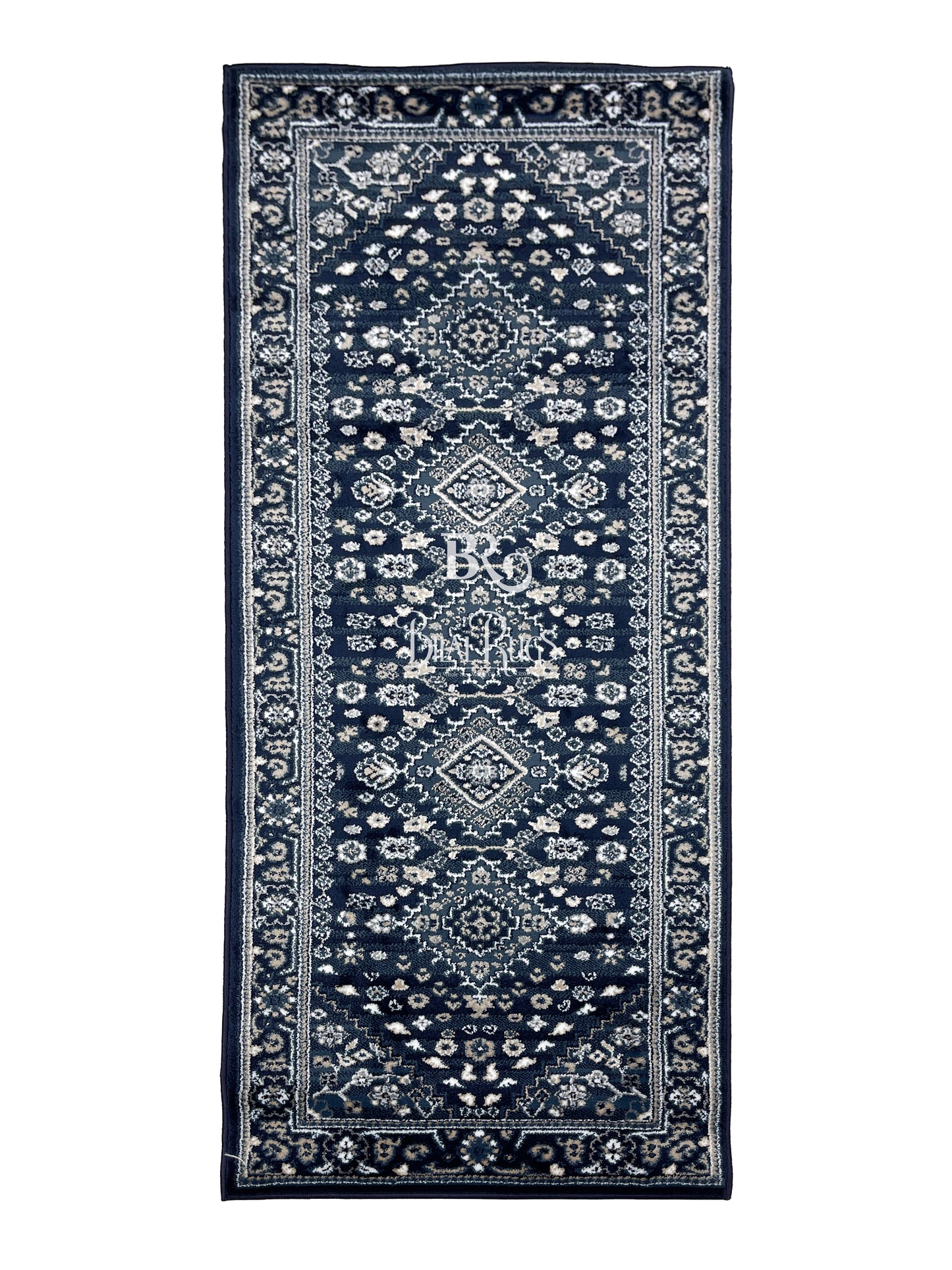 Blue Persian Polypropylene Woven Rug.
 Size : 2.6 ft width x 6.6 ft length
 (80 cm x 200cm)