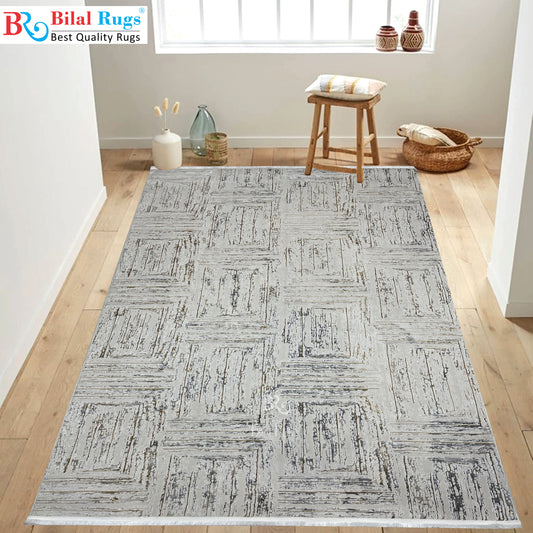 New Turkish Silk (Surya A) 
Size: 6.6 ft width x 9.6 ft length (200cm x 290cm)
Article -611- Grey