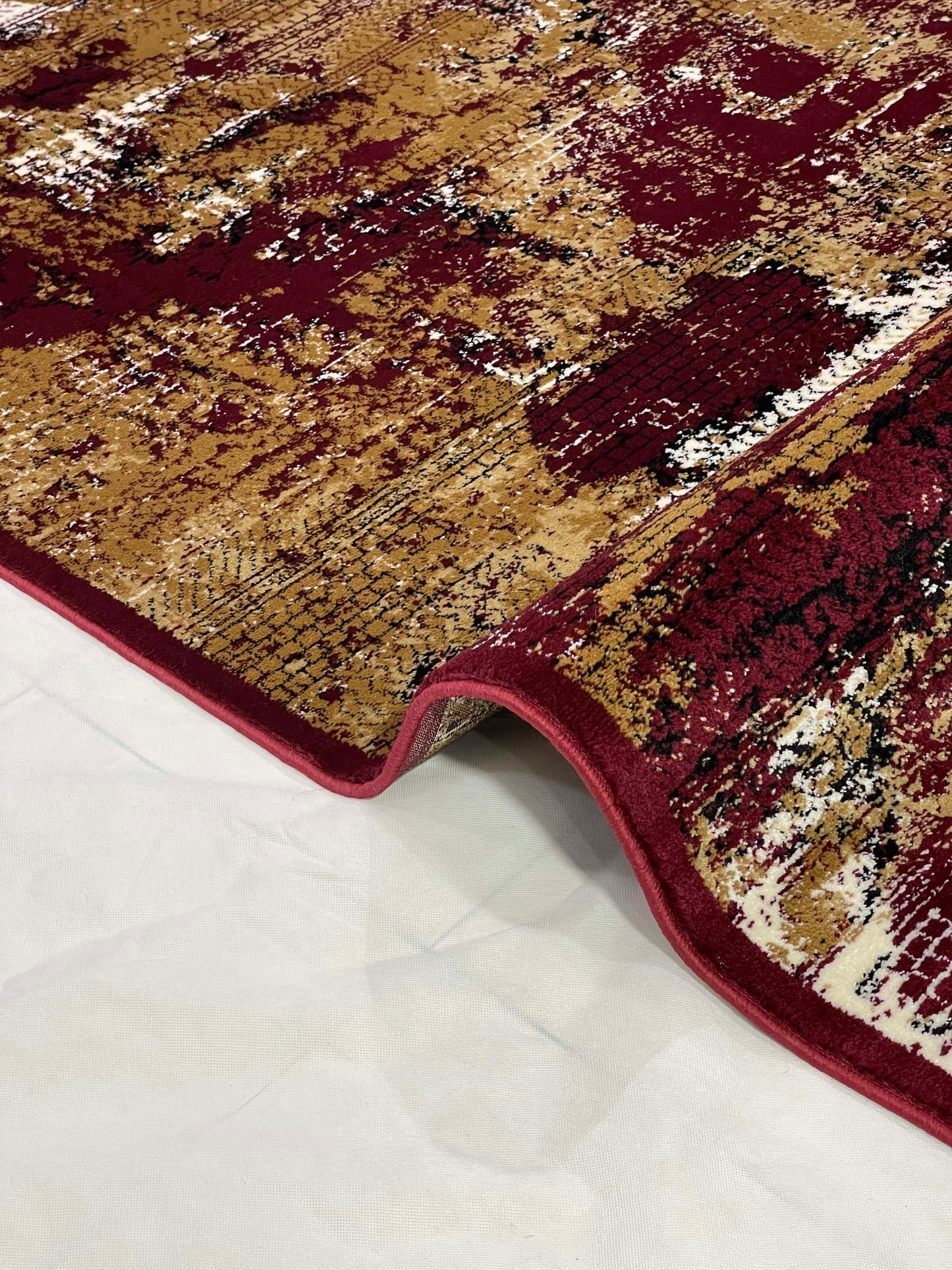 Modern polypropylene Rug,back woven(Article-129-Red)