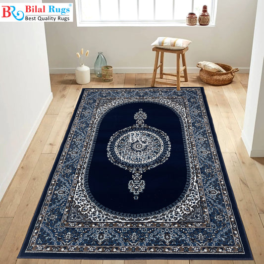 Persian  Polypropylene Rug,back woven(Article-22-Blue)
Size : 5ft width  x 7.3ft length (150cm x 220cm)
