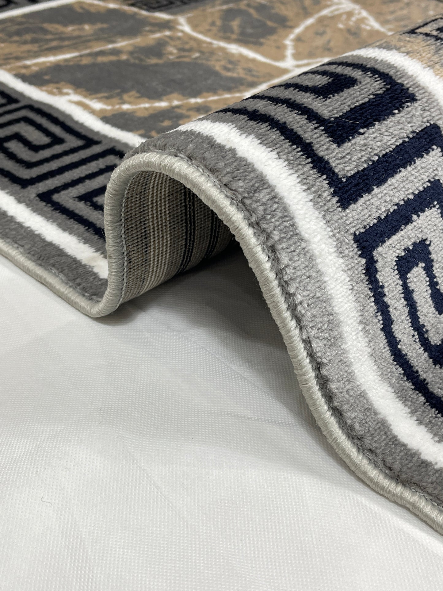 Modern Polypropylene Rug,Woven Back (Article-72-Grey) Size : 3 ft width x 5 ft length (100cm x 150 cm)