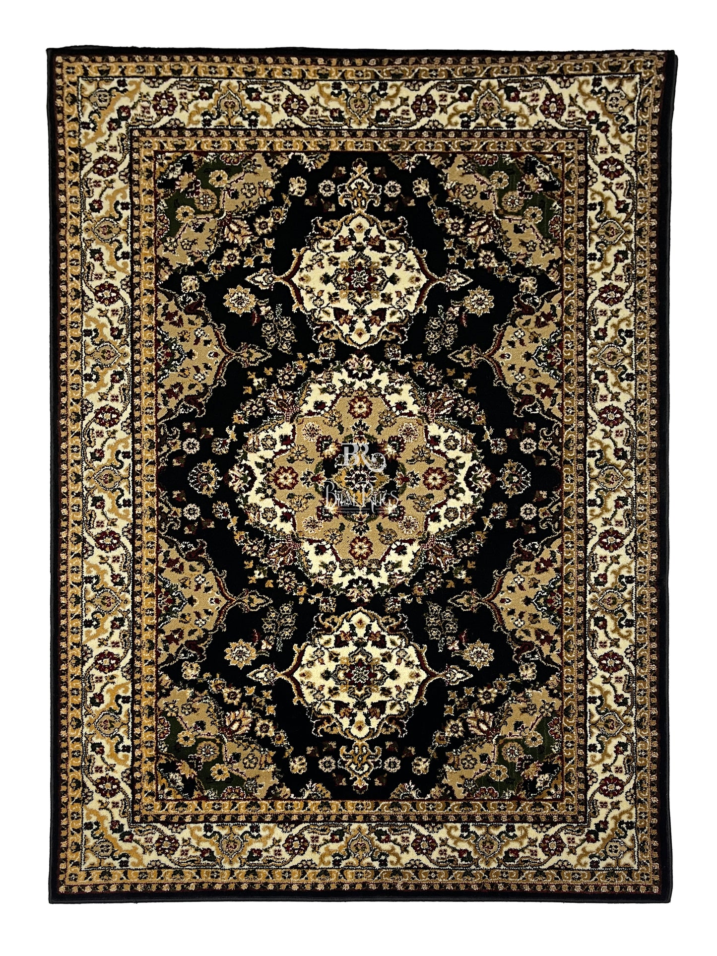 Persian Polypropylene Rug,back woven(Article-28-Black)
Size : 5ft width  x 7.3ft length (150cm x 220cm)