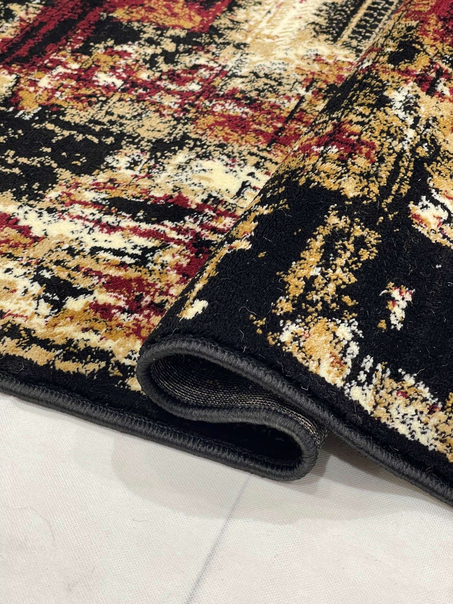 Modern Polypropylene Rug,Woven Back (Article-72-Black) Size : 3 ft width x 5 ft length (100cm x 150 cm)