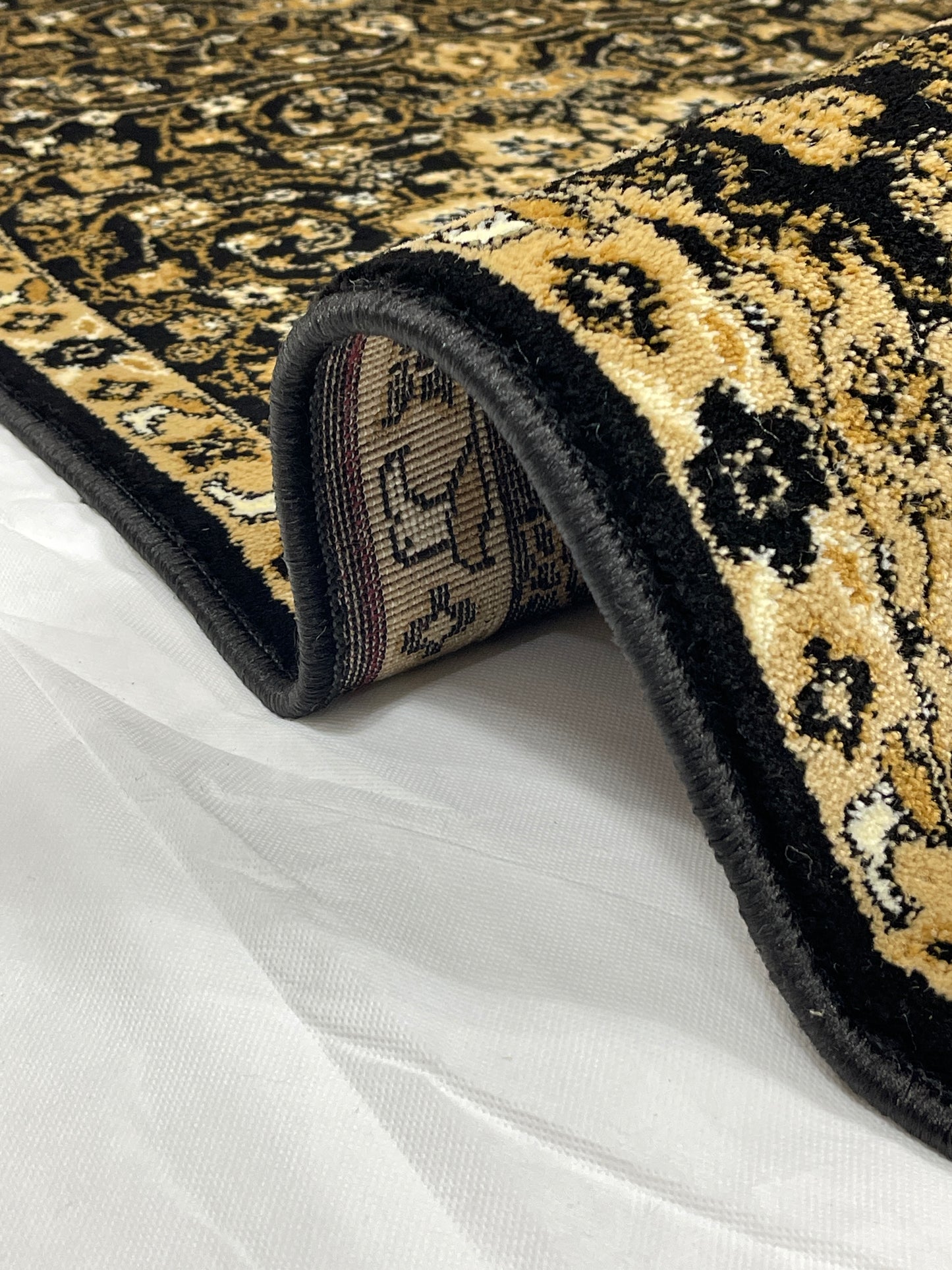 Black Persian Polypropylene Woven Rug.
 Size : 2.6 ft width x 6.6 ft length
 (80 cm x 200cm)