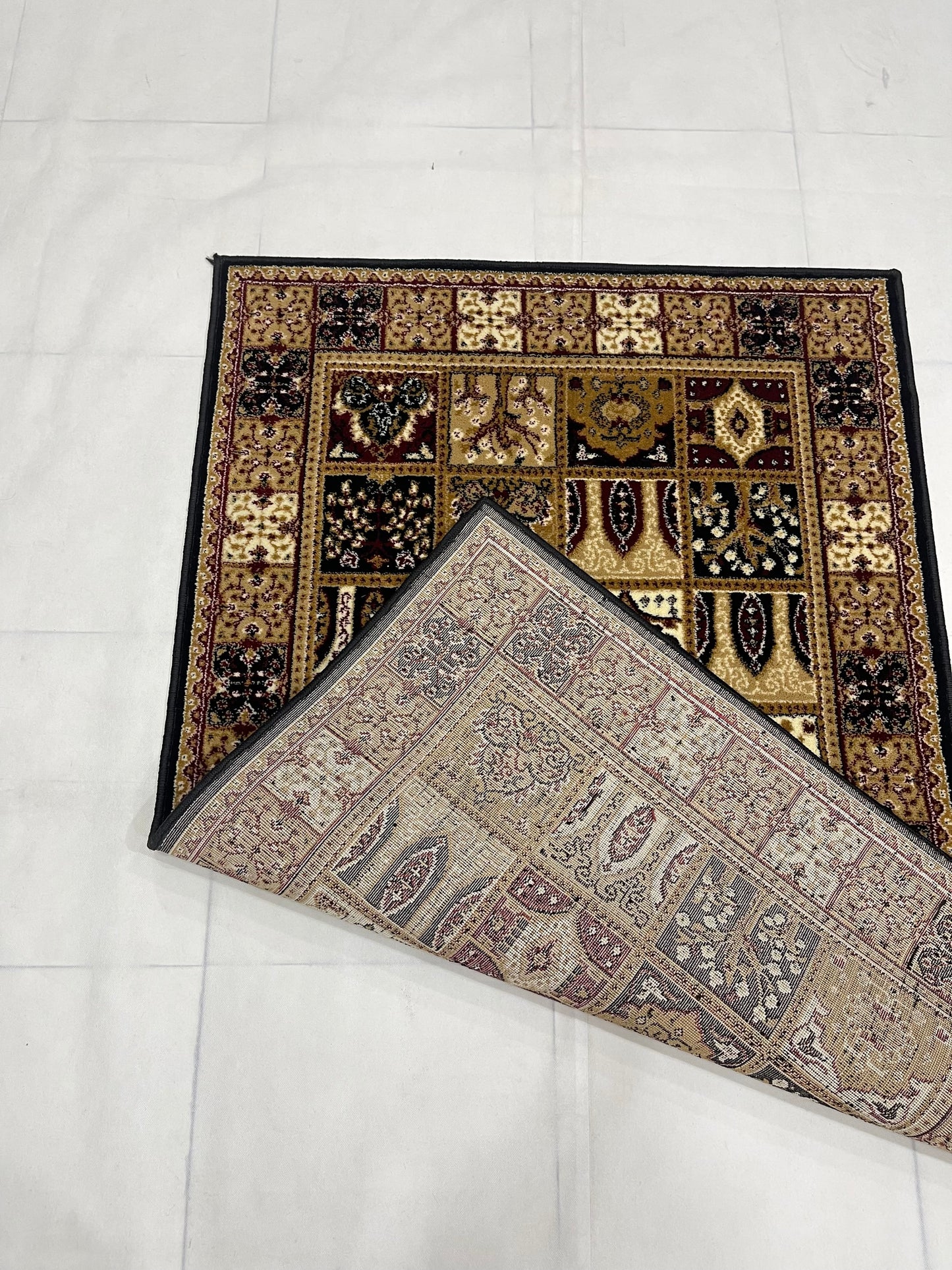 Persian Polypropylene Rug,Woven Back (Article-120-Black) Size : 3 ft width x 5 ft length (100cm x 150 cm)