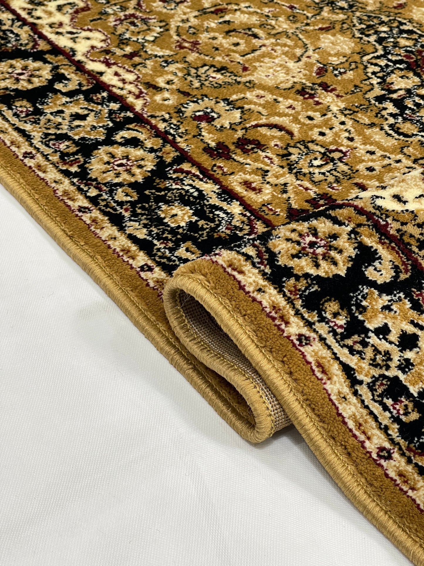 Persian Polypropylene Rug,Woven Back (Article-01-Gold) Size : 3 ft width x 5 ft length (100cm x 150 cm)