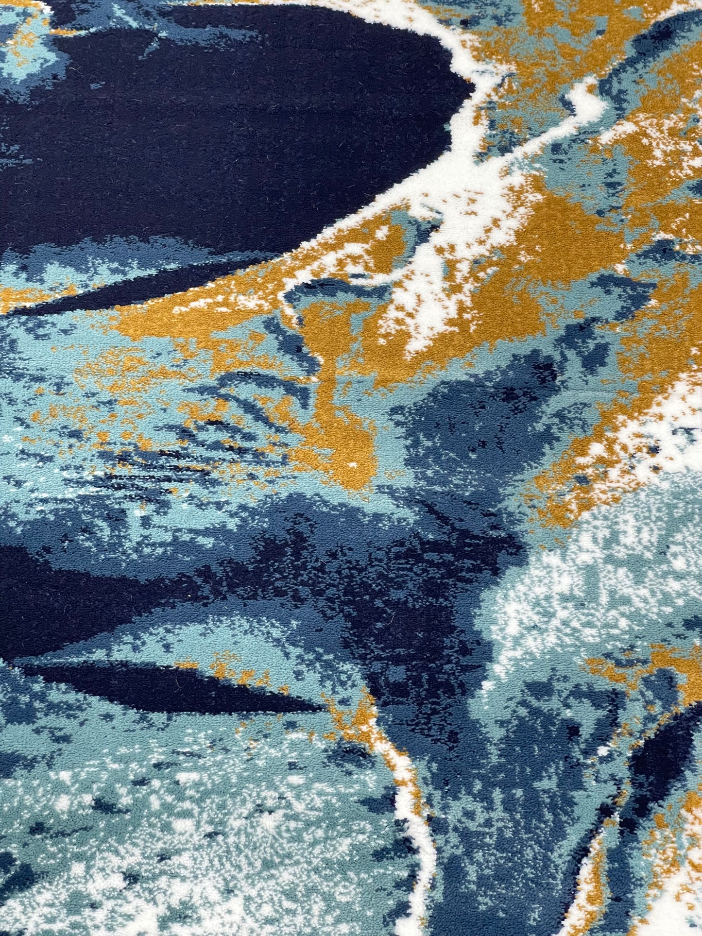 Modern Polypropylene Rug,back woven(Article-1443-Blue) Size : 4 ft width x 5.6 ft length (120 cm x 170 cm)