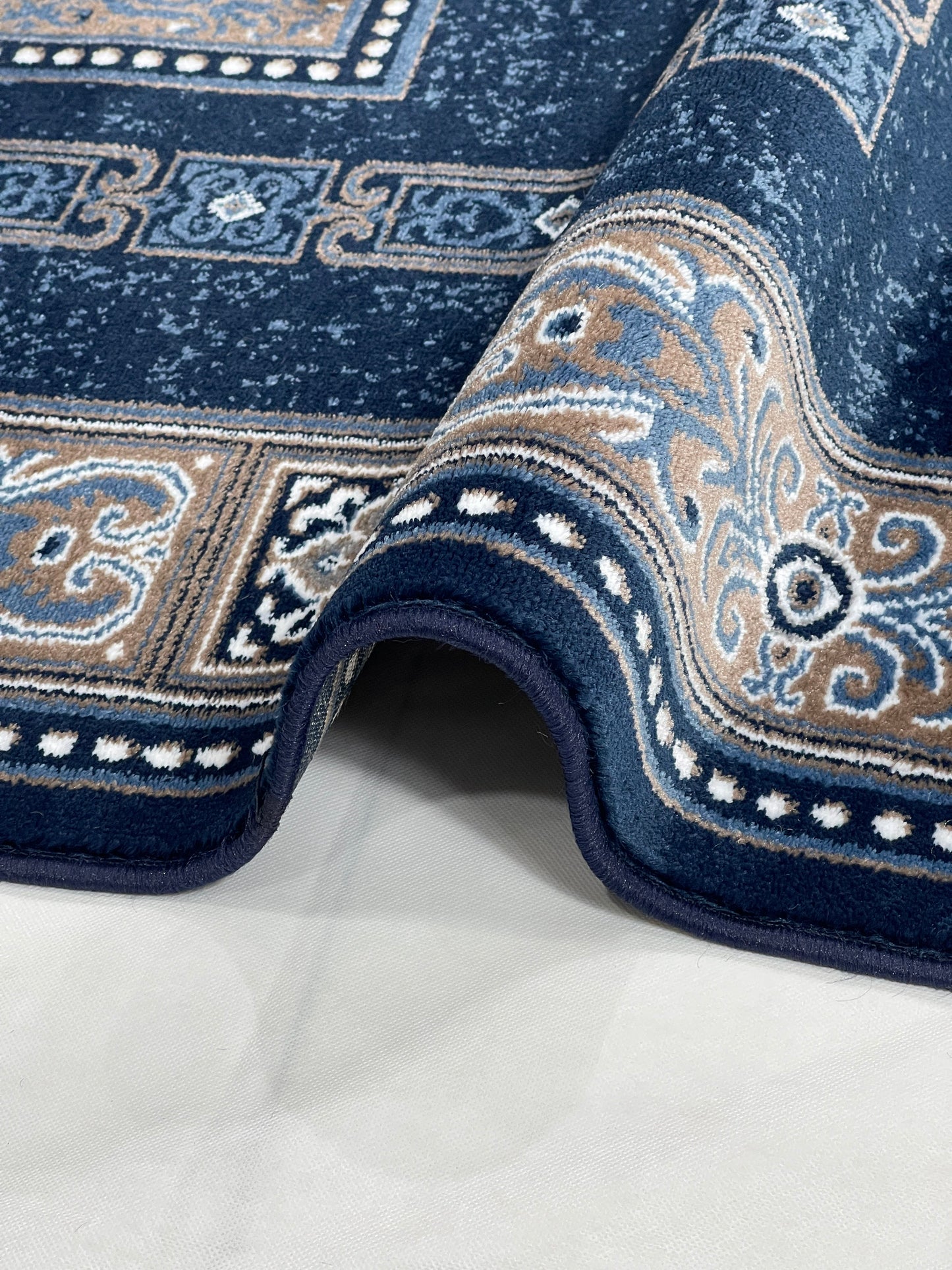 Persian polypropylene Rug,back woven(Article-868-Blue ) Size : 5ft width  x 7.3ft length (150cm x 220cm)