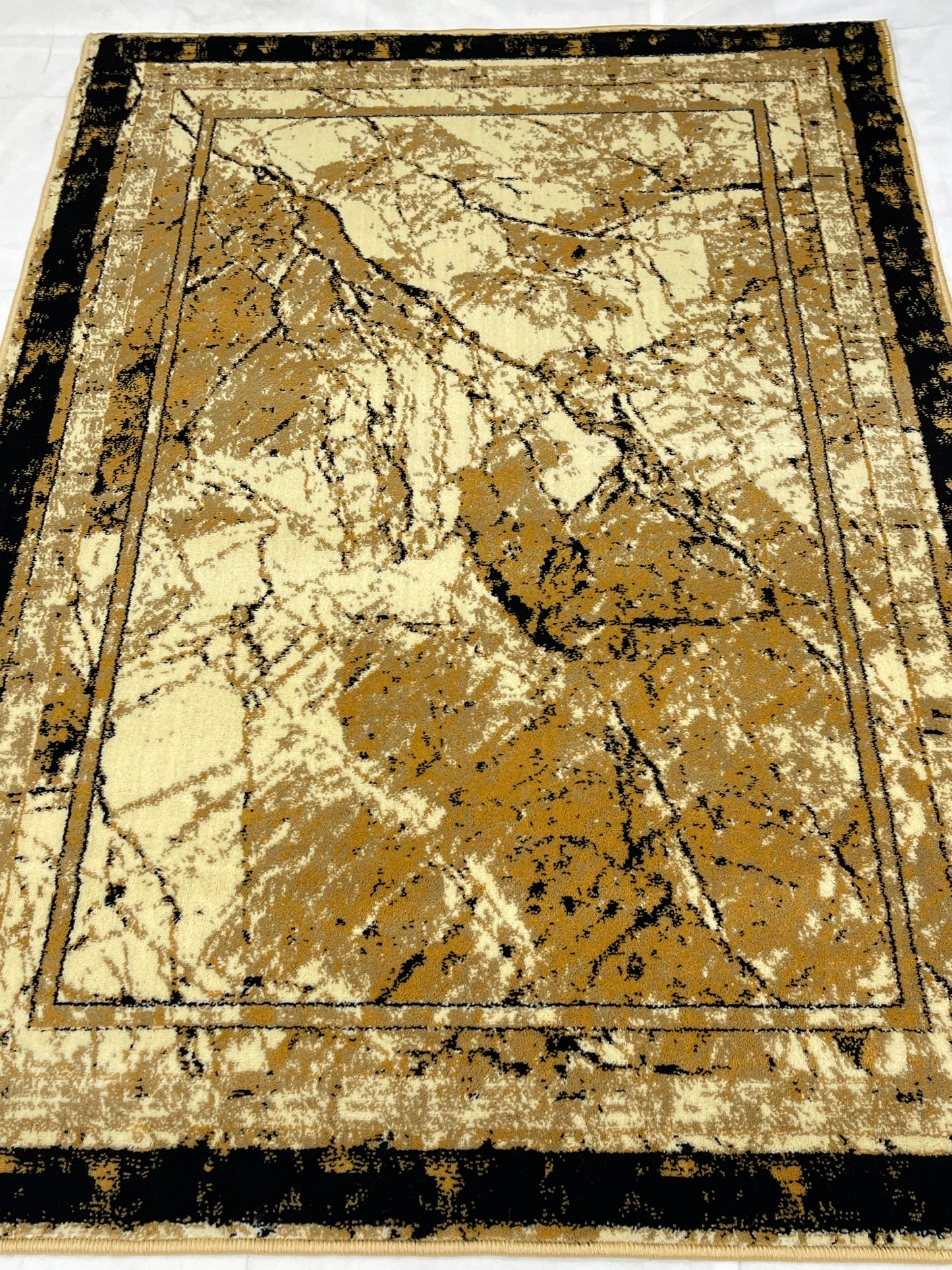 Modern polypropylene Rug,back woven (Article-568-Beige) Size : 4 ft width x 5.6 ft length (120 cm x 170 cm)