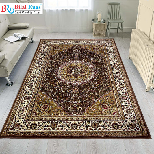 Persian polypropylene Rug,back woven(Article-344-Brown)
Size : 5ft width  x 7.3ft length (150cm x 220cm)