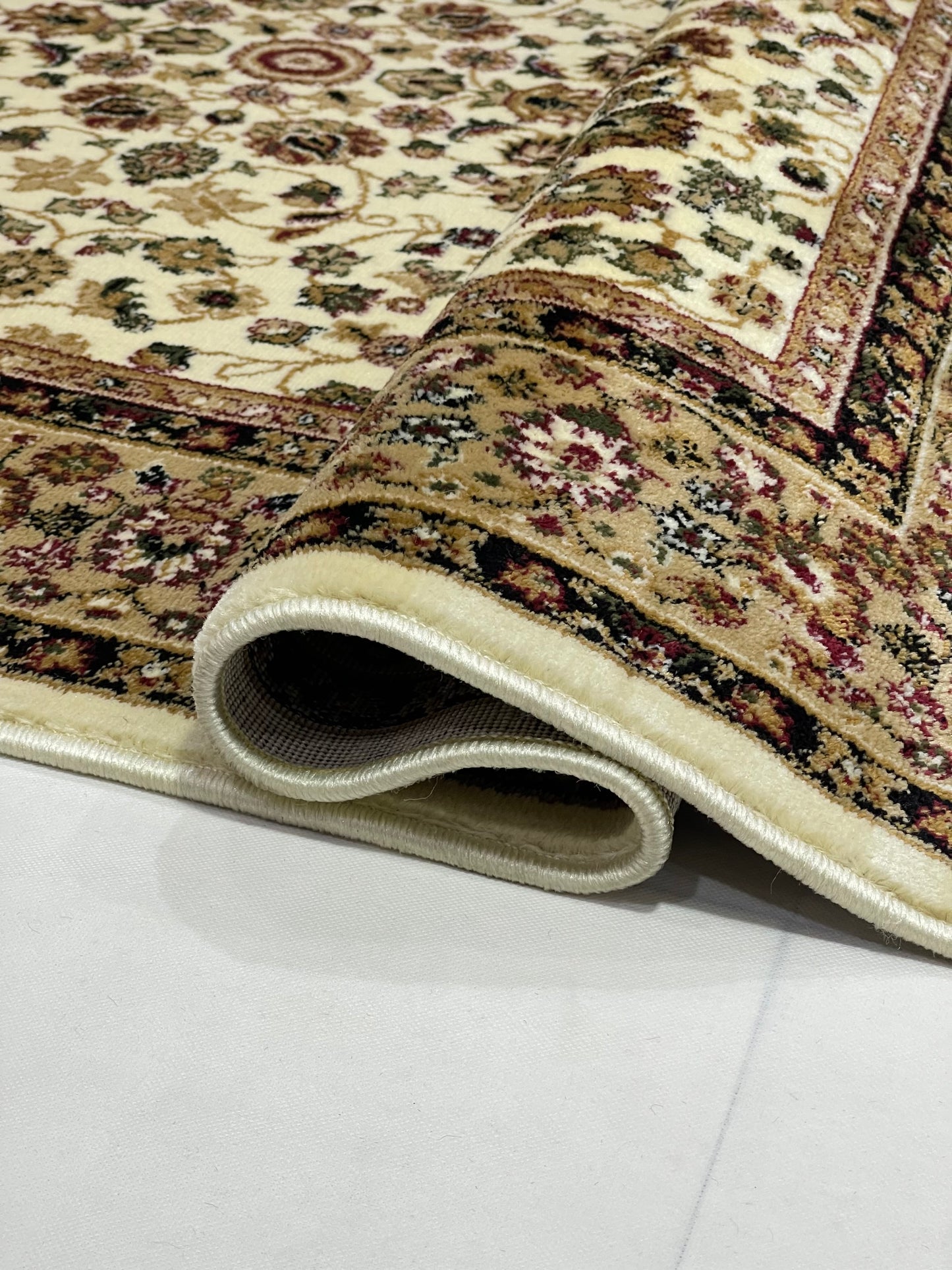 Persian Polypropylene Rug,back woven(Article-140-Off white) Size : 5ft width  x 7.3ft length (150cm x 220cm)