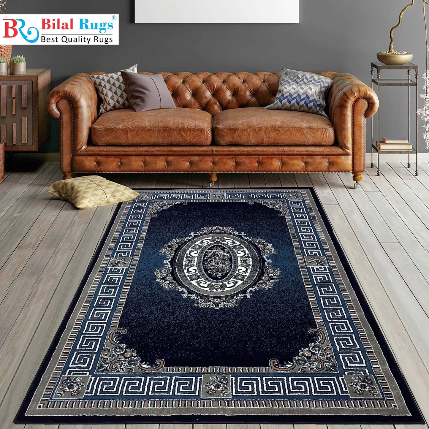 Blue polypropylene Rug,back woven(Article-75-Blue)