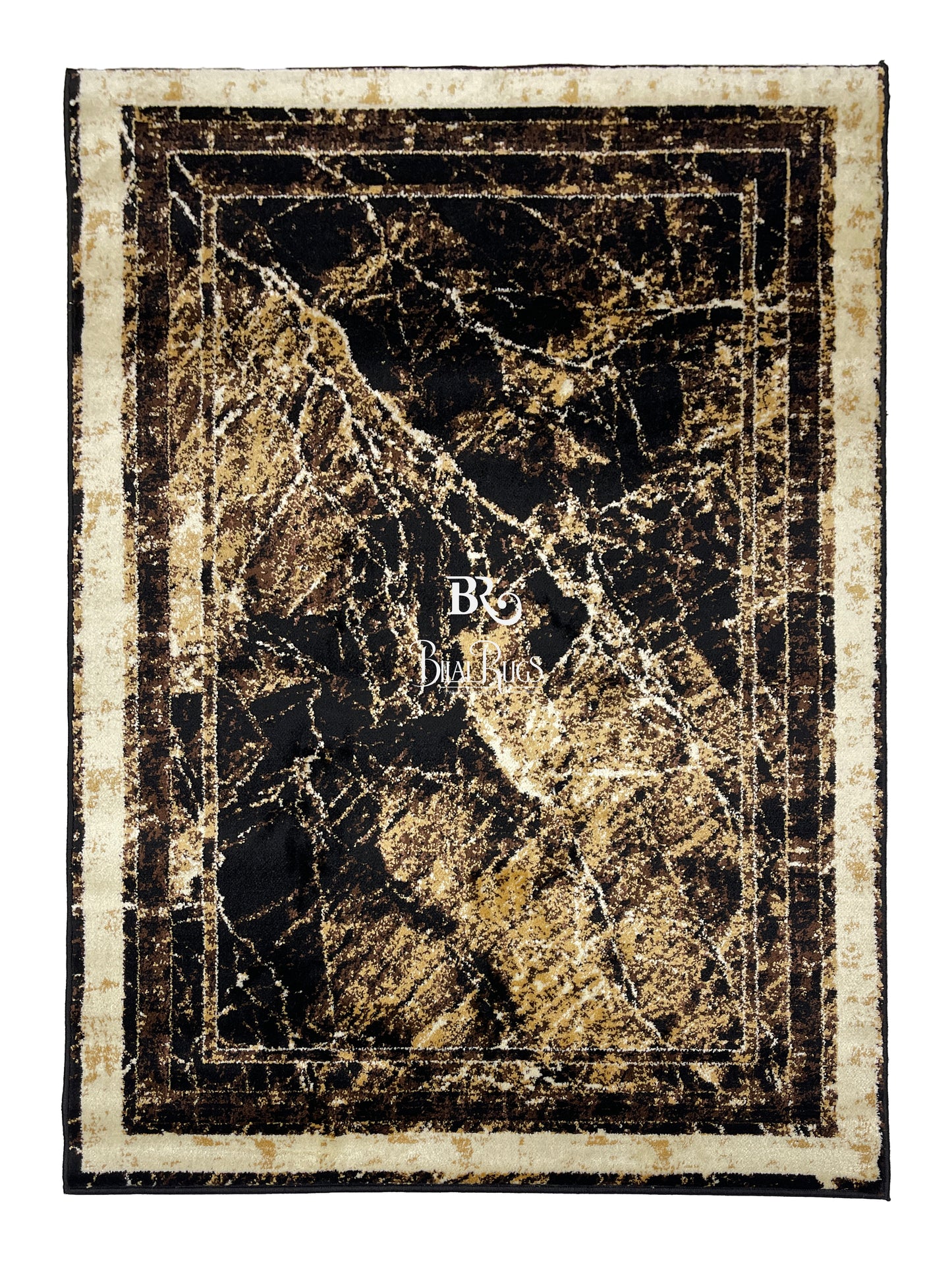 Modern polypropylene Rug,back woven(Article-663-Black)